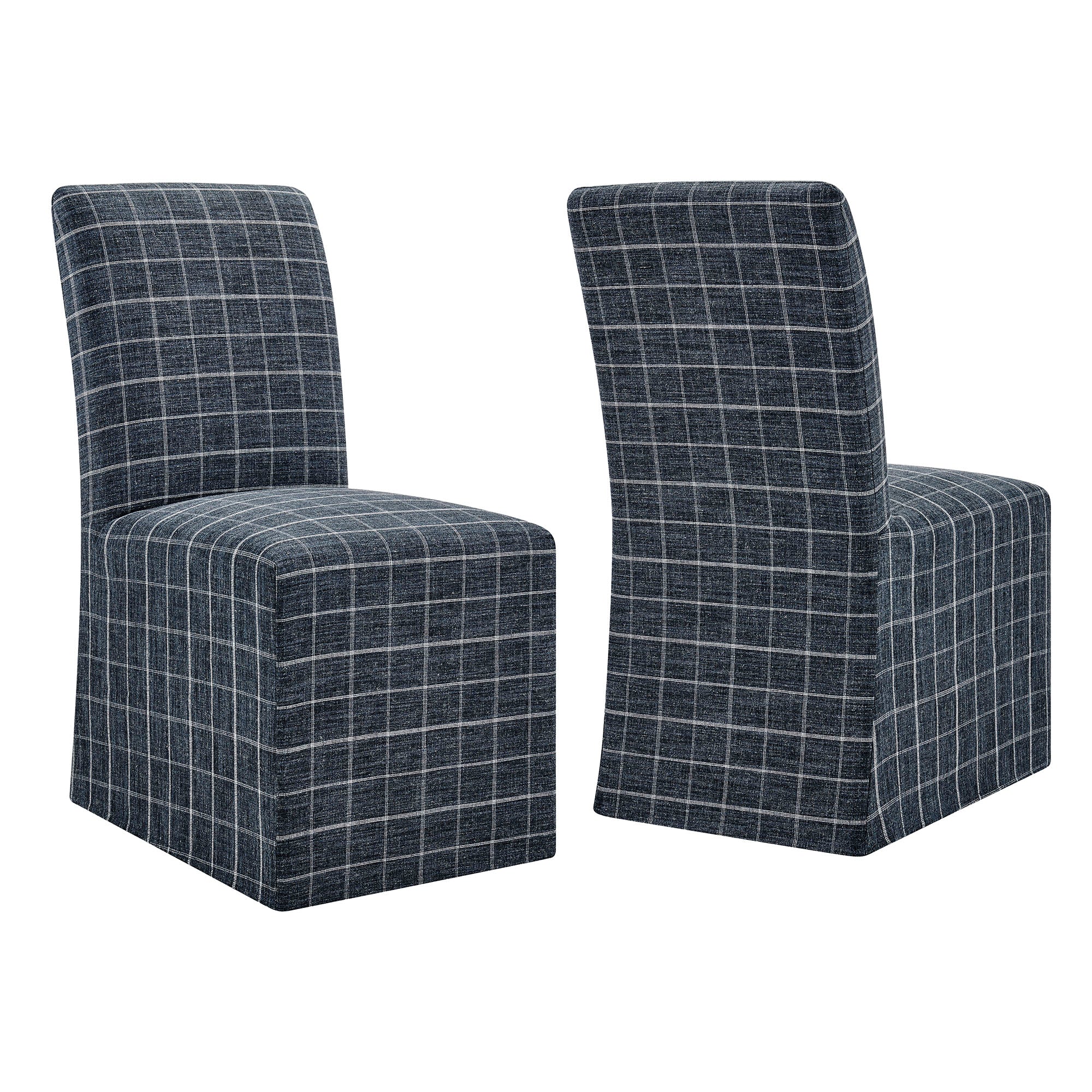 Aster Linen Cotton Blend Slipcovered Dining Chairs Set of 2 by Modway