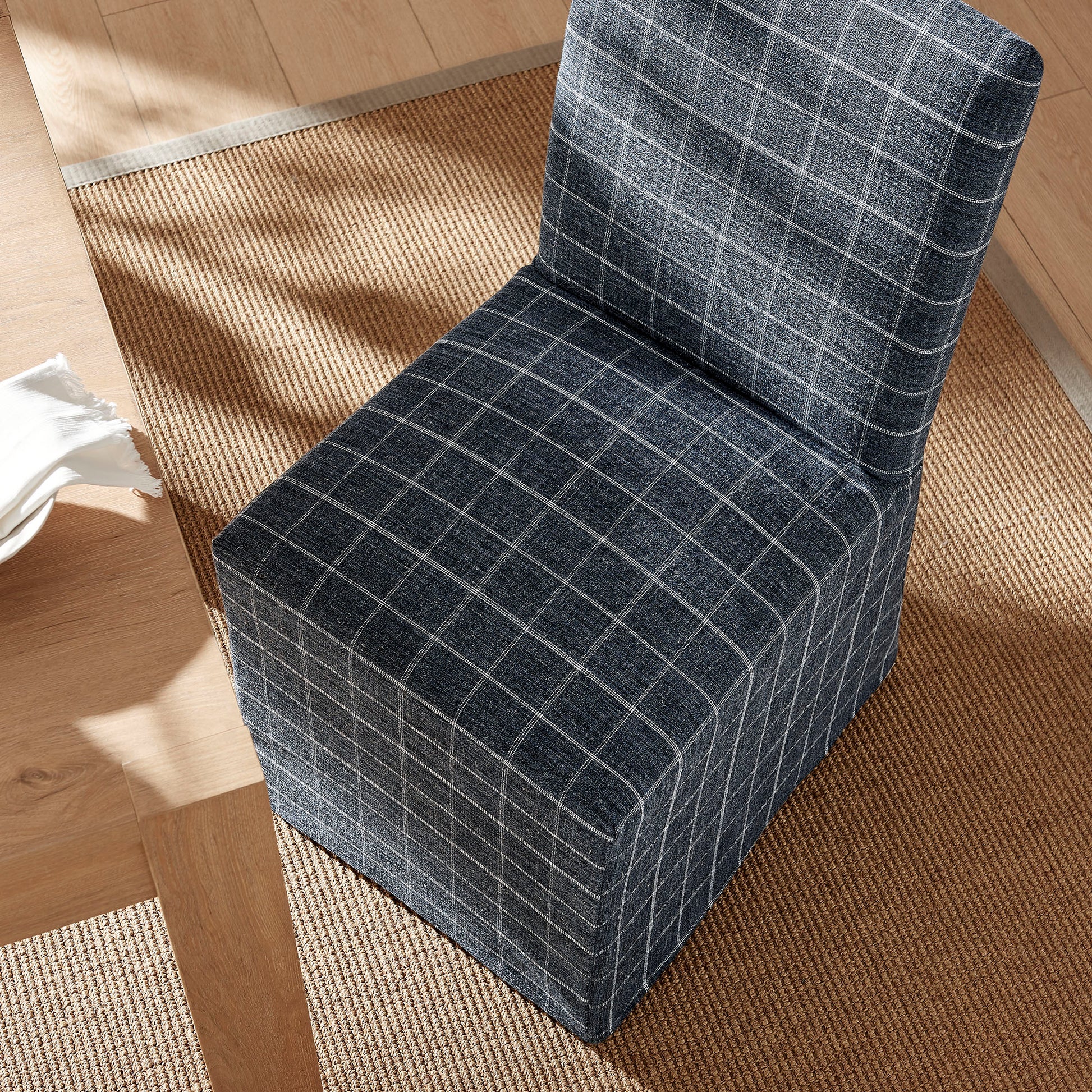 Aster Linen Cotton Blend Slipcovered Dining Chairs Set of 2 by Modway