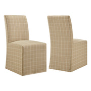 Aster Linen Cotton Blend Slipcovered Dining Chairs Set of 2 by Modway