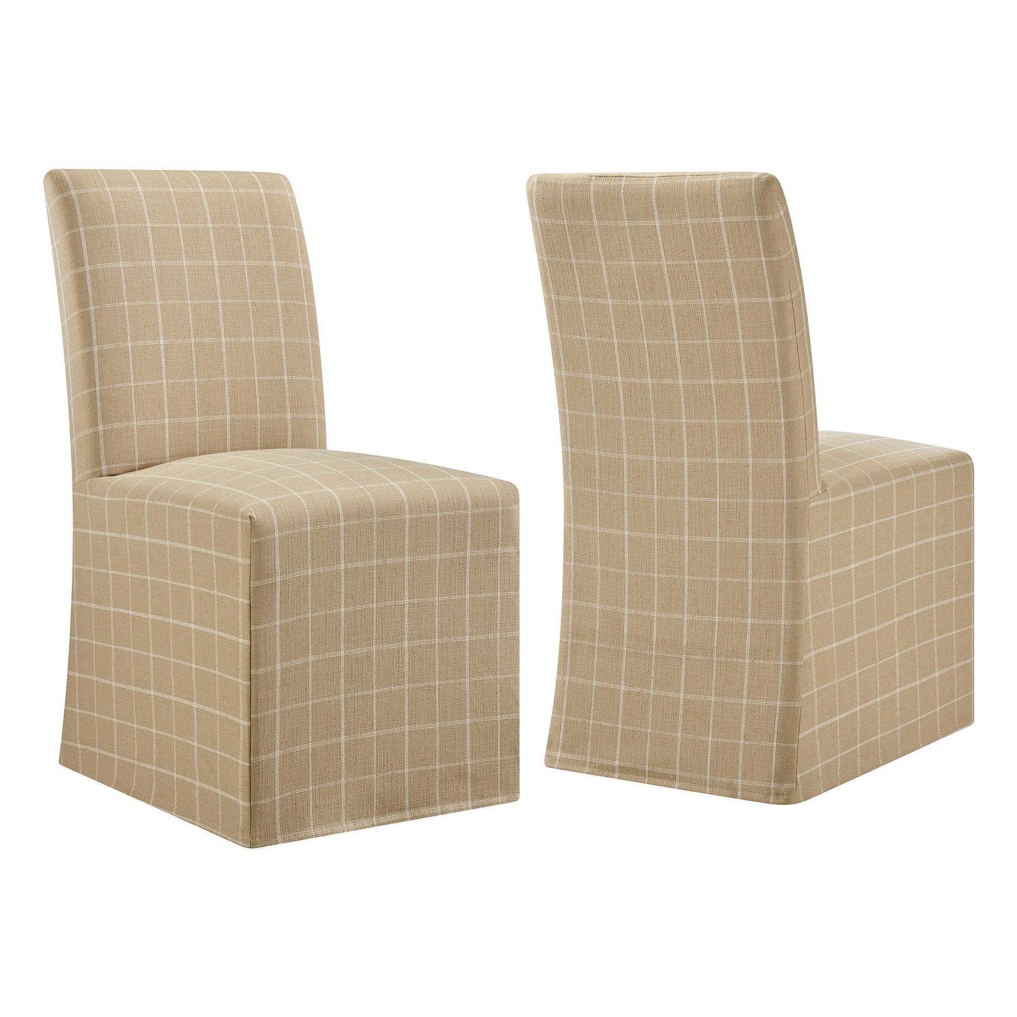 Aster Linen Cotton Blend Slipcovered Dining Chairs Set of 2 by Modway