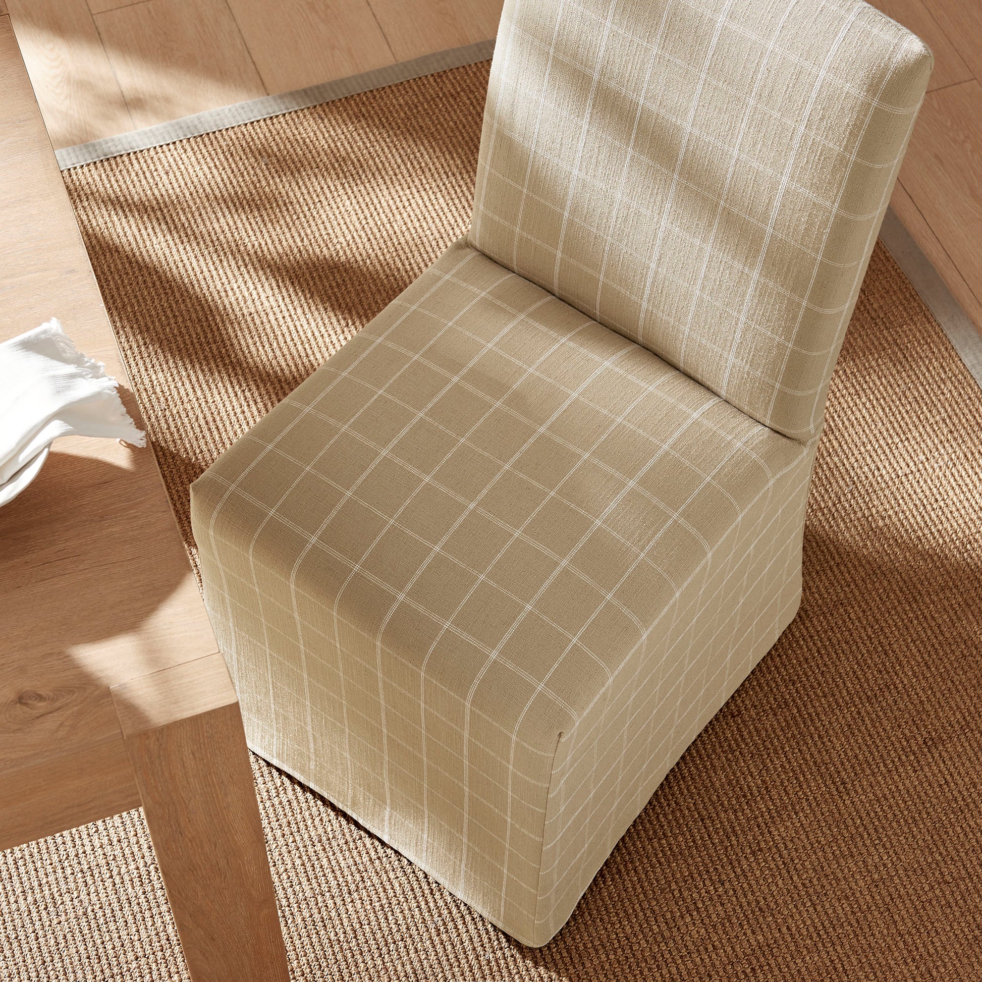 Aster Linen Cotton Blend Slipcovered Dining Chairs Set of 2 by Modway