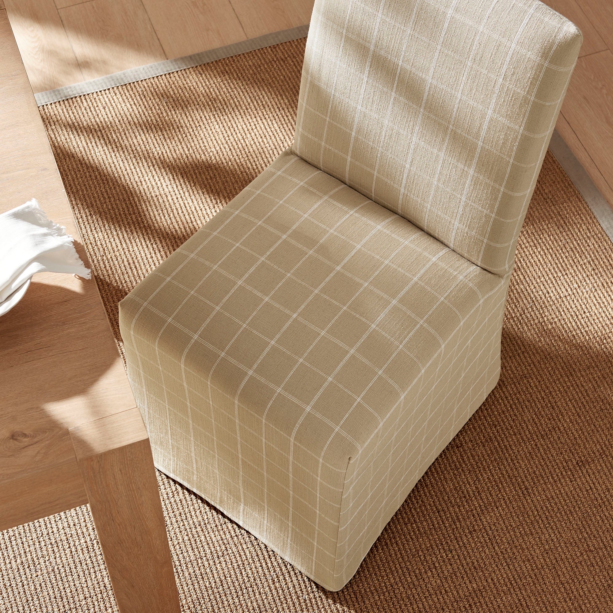 Aster Linen Cotton Blend Slipcovered Dining Chairs Set of 2 by Modway