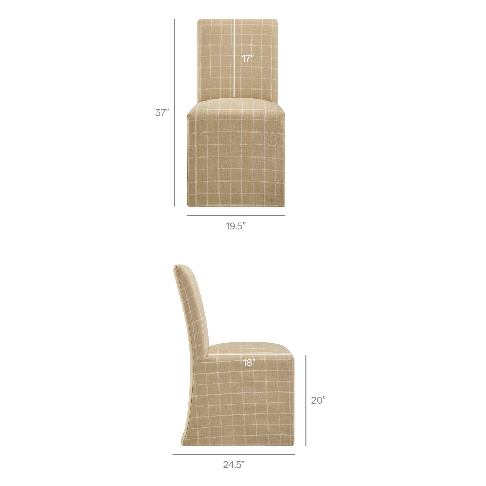 Aster Linen Cotton Blend Slipcovered Dining Chairs Set of 2 by Modway
