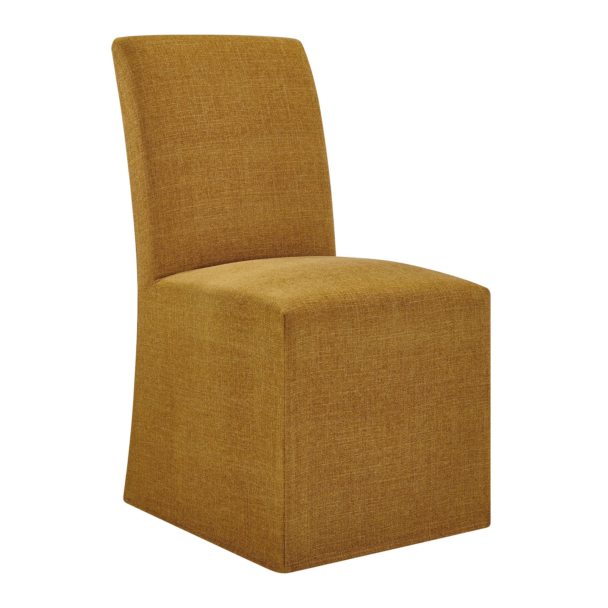 Aster Slub Weave Fabric Slipcovered Dining Chairs Set of 2 by Modway