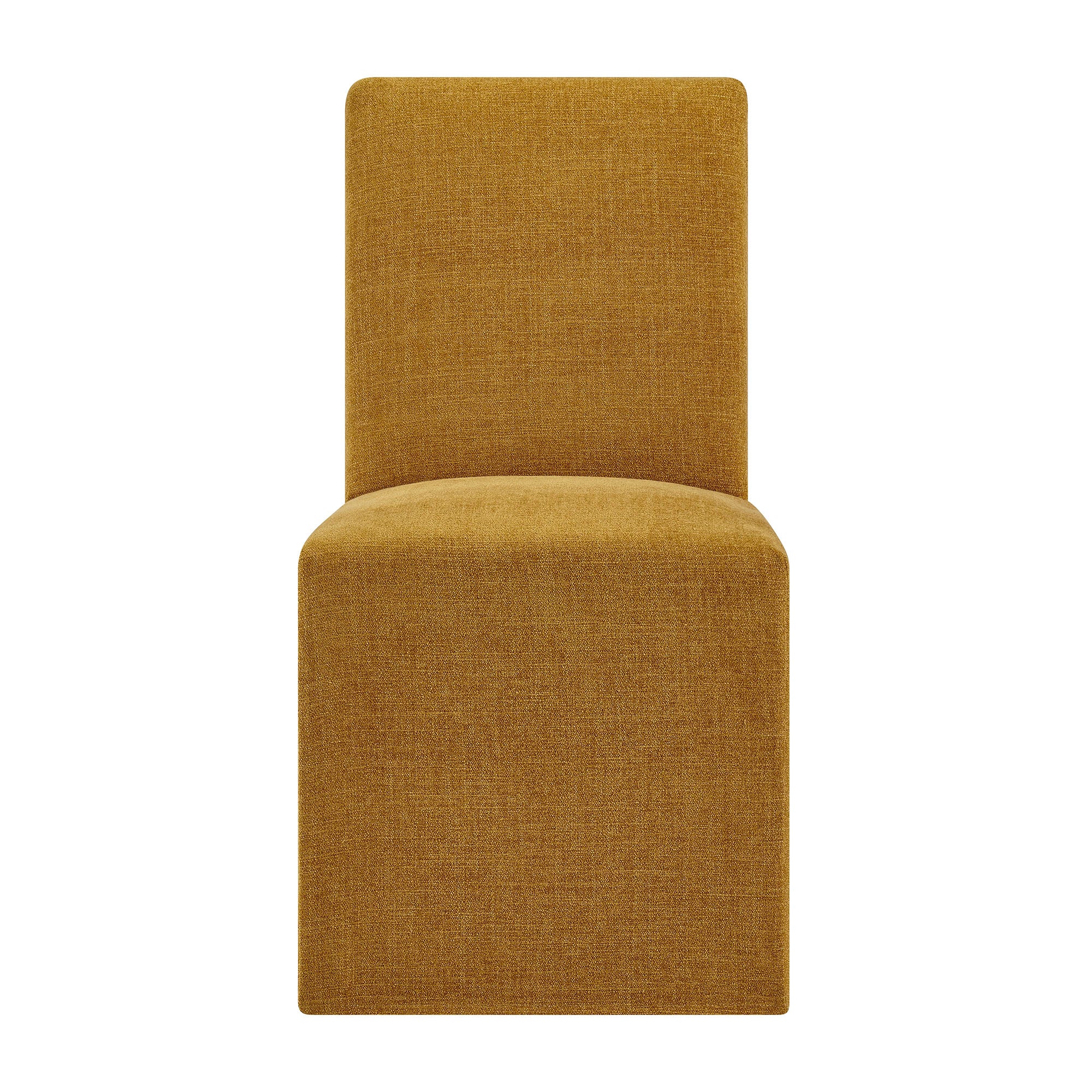 Aster Slub Weave Fabric Slipcovered Dining Chairs Set of 2 by Modway
