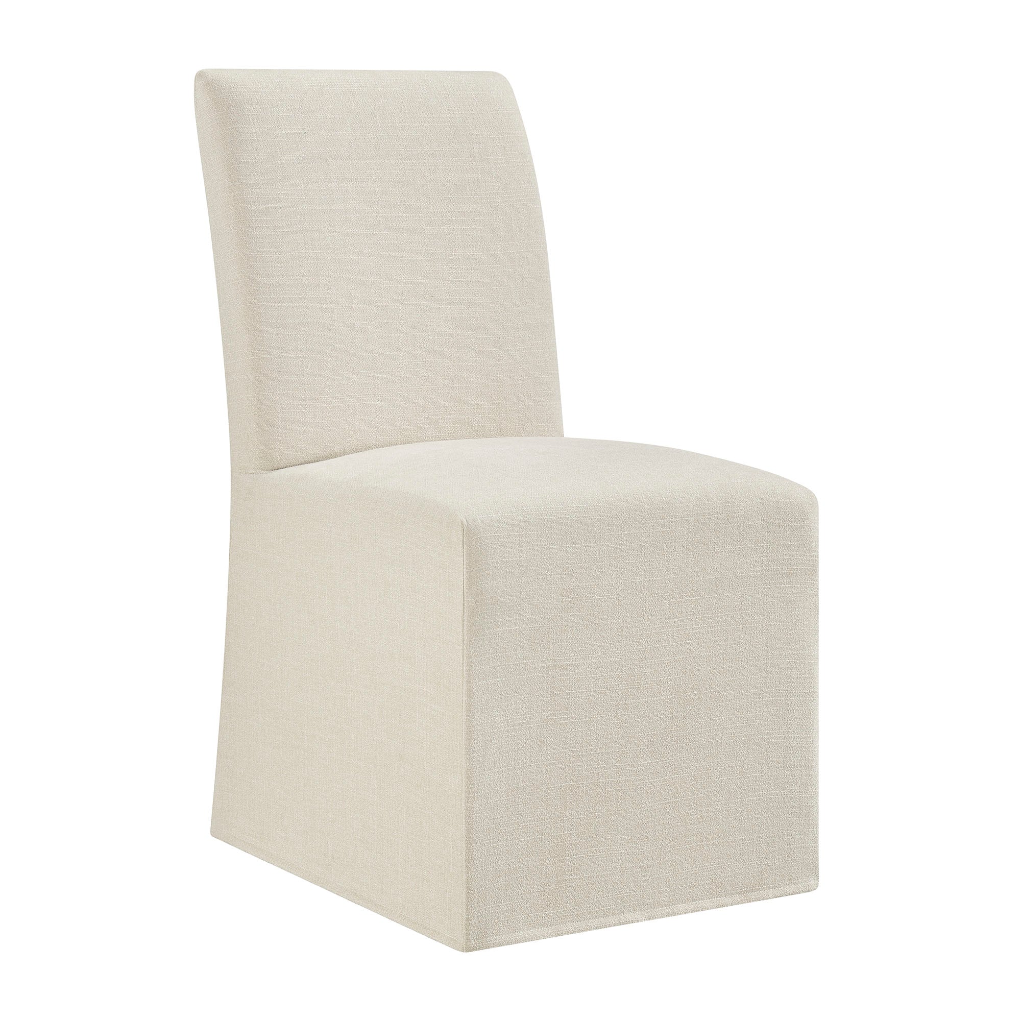 Aster Slub Weave Fabric Slipcovered Dining Chairs Set of 2 by Modway