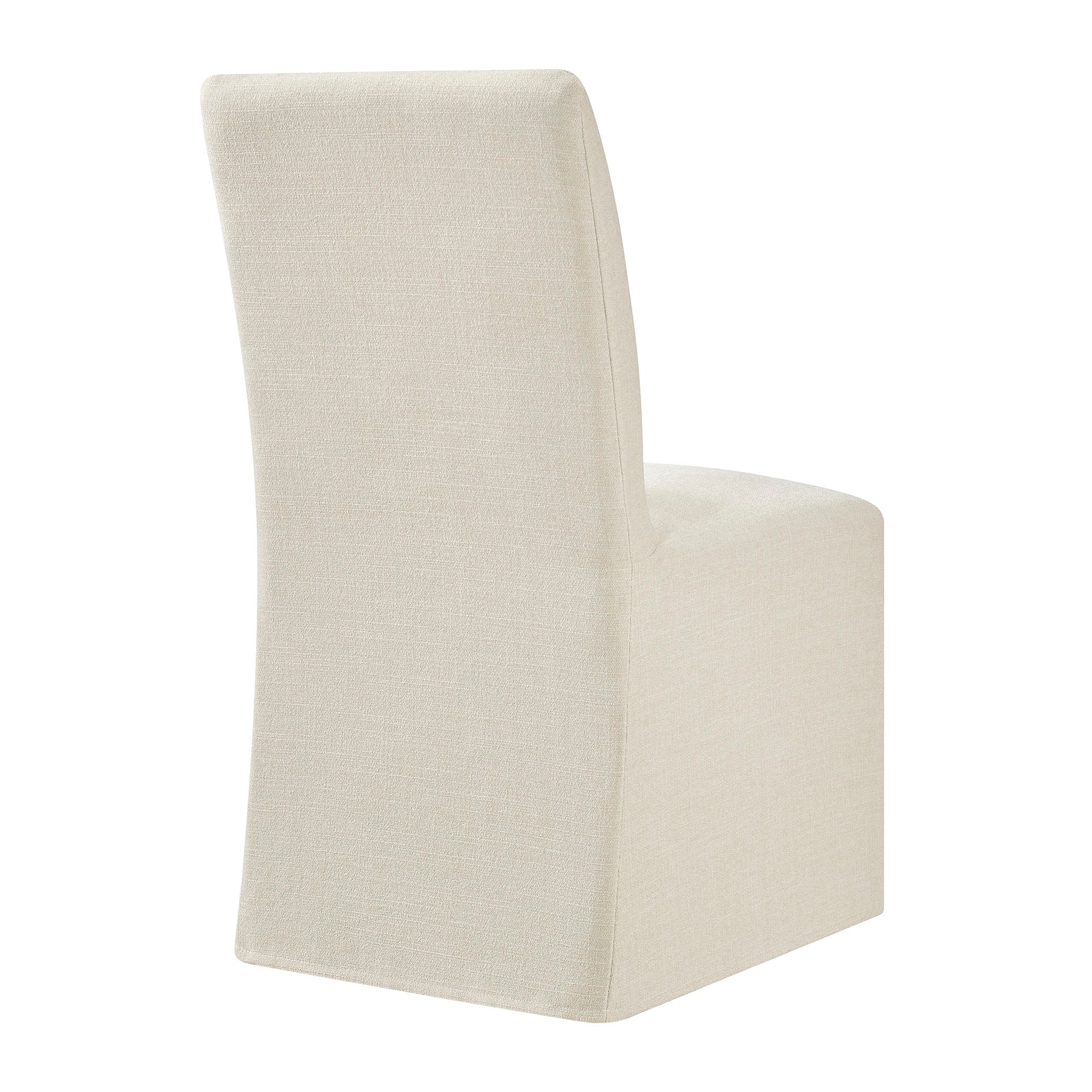 Aster Slub Weave Fabric Slipcovered Dining Chairs Set of 2 by Modway