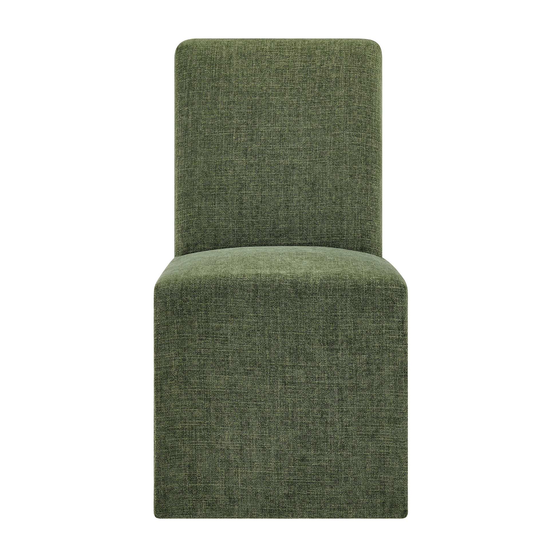 Aster Slub Weave Fabric Slipcovered Dining Chairs Set of 2 by Modway