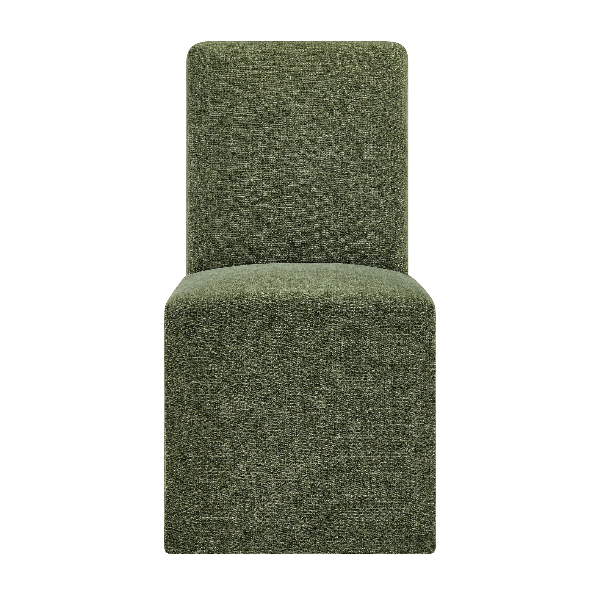 Aster Slub Weave Fabric Slipcovered Dining Chairs Set of 2 by Modway