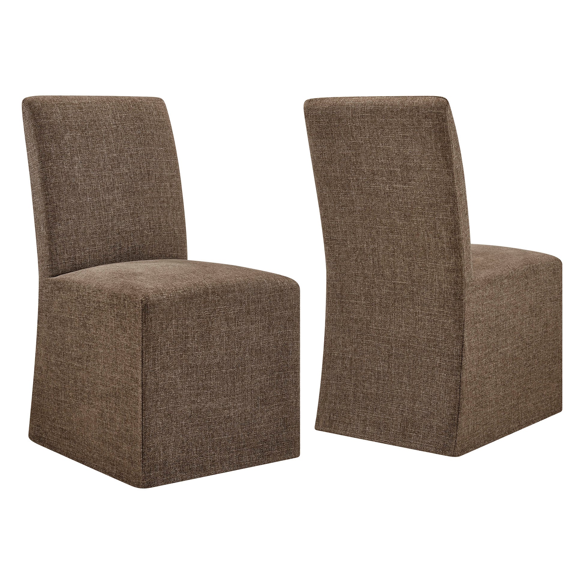Aster Slub Weave Fabric Slipcovered Dining Chairs Set of 2 by Modway