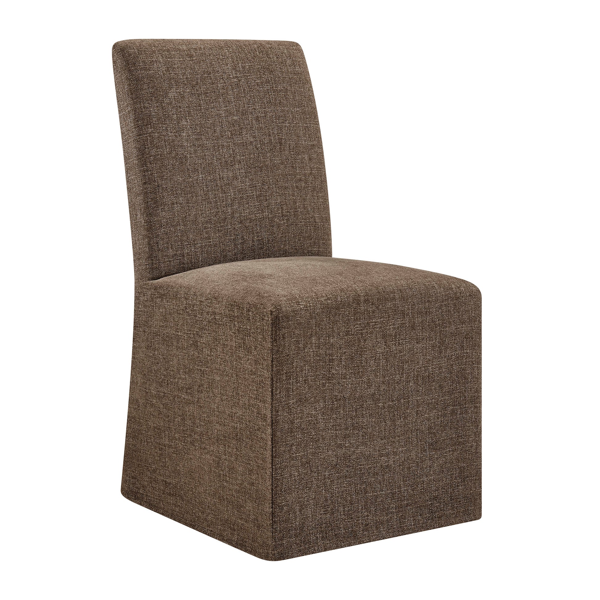 Aster Slub Weave Fabric Slipcovered Dining Chairs Set of 2 by Modway