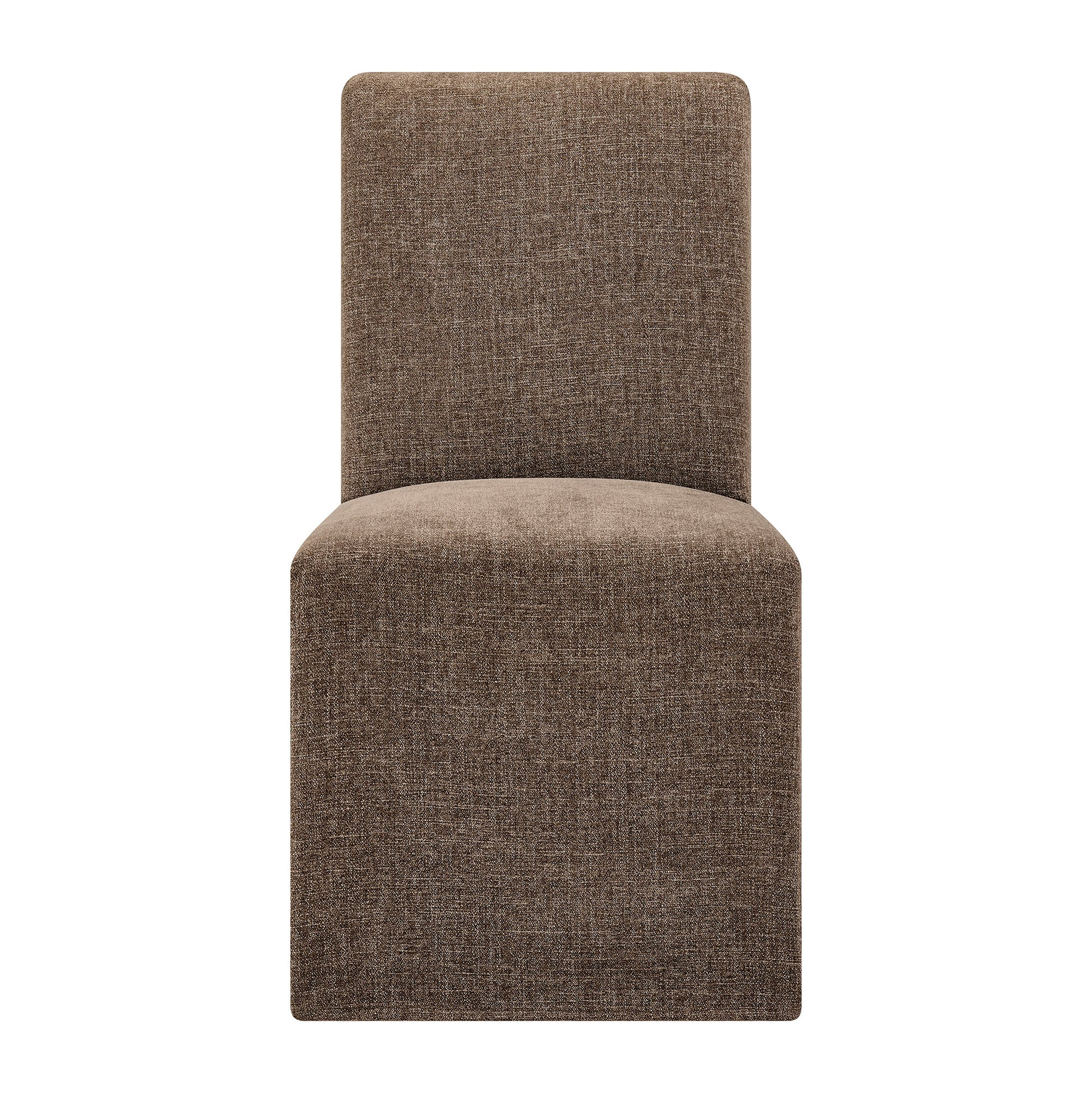 Aster Slub Weave Fabric Slipcovered Dining Chairs Set of 2 by Modway