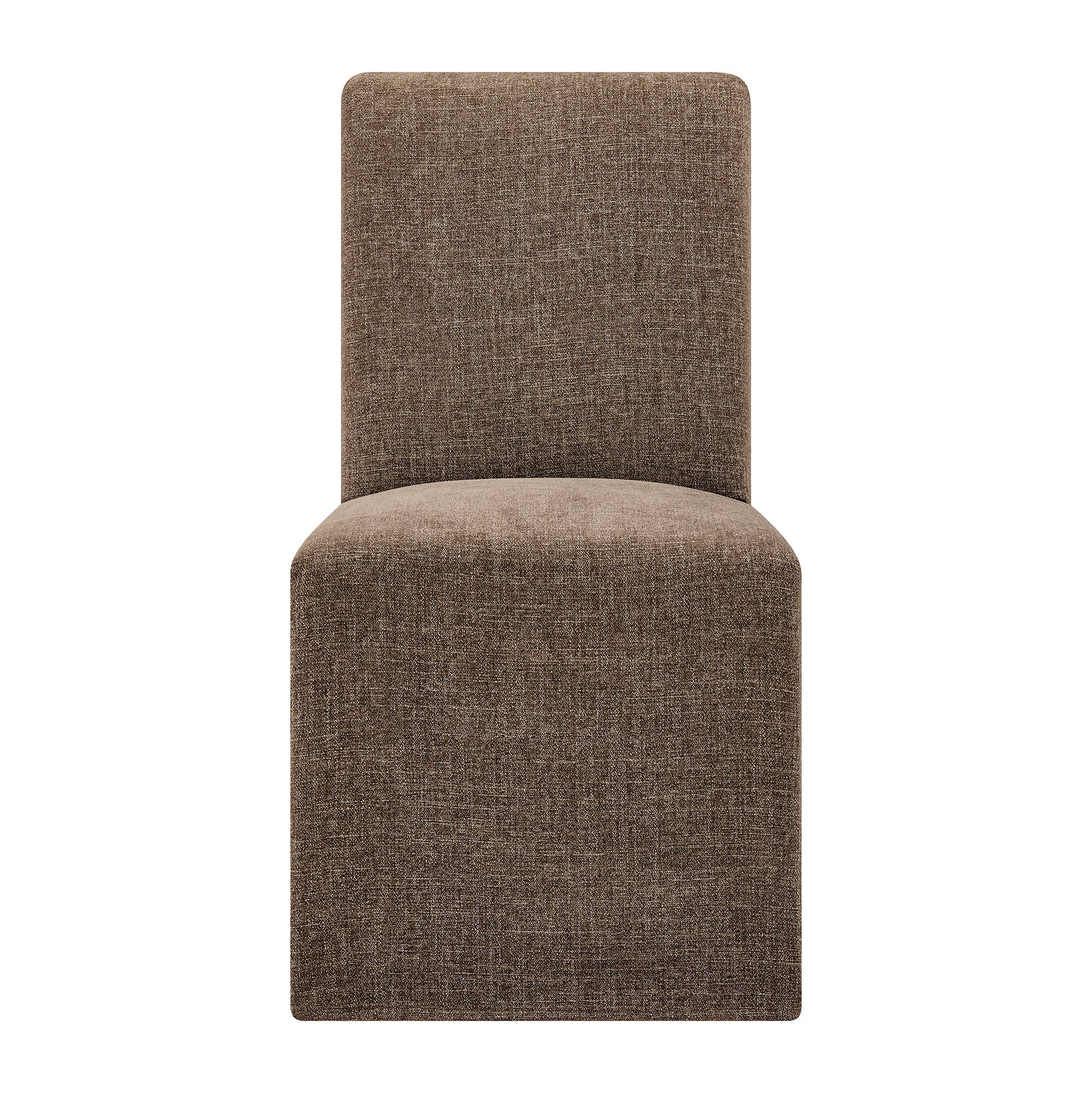 Aster Slub Weave Fabric Slipcovered Dining Chairs Set of 2 by Modway