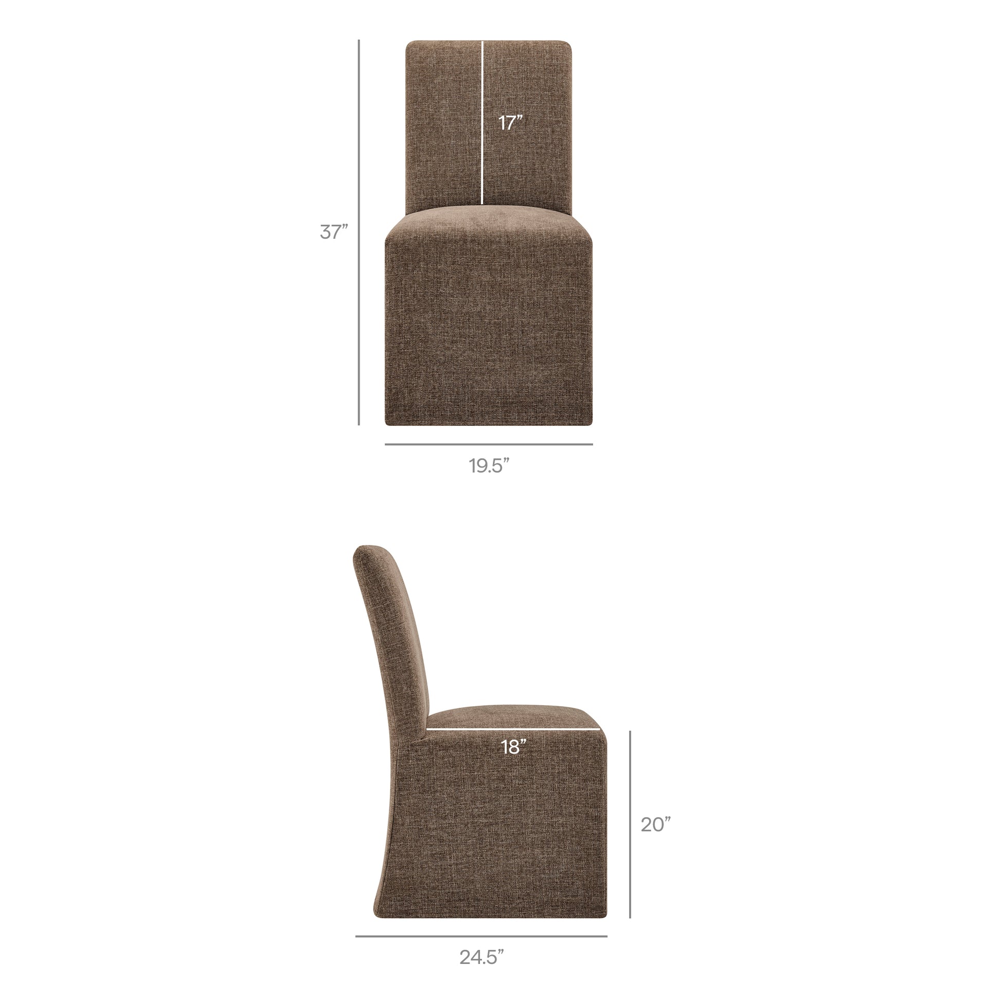 Aster Slub Weave Fabric Slipcovered Dining Chairs Set of 2 by Modway