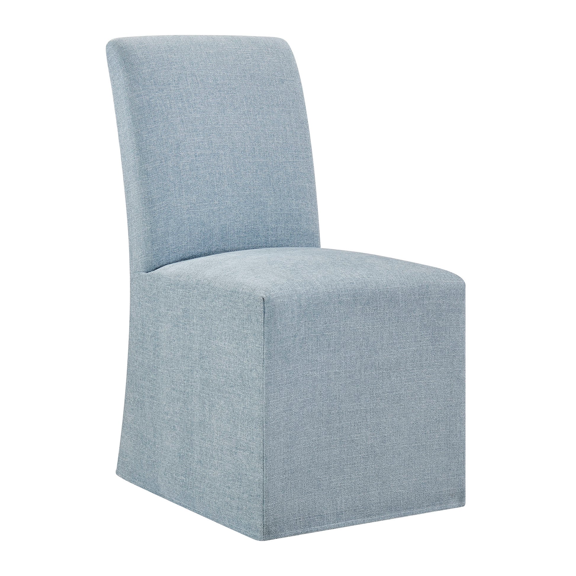 Aster Slub Weave Fabric Slipcovered Dining Chairs Set of 2 by Modway