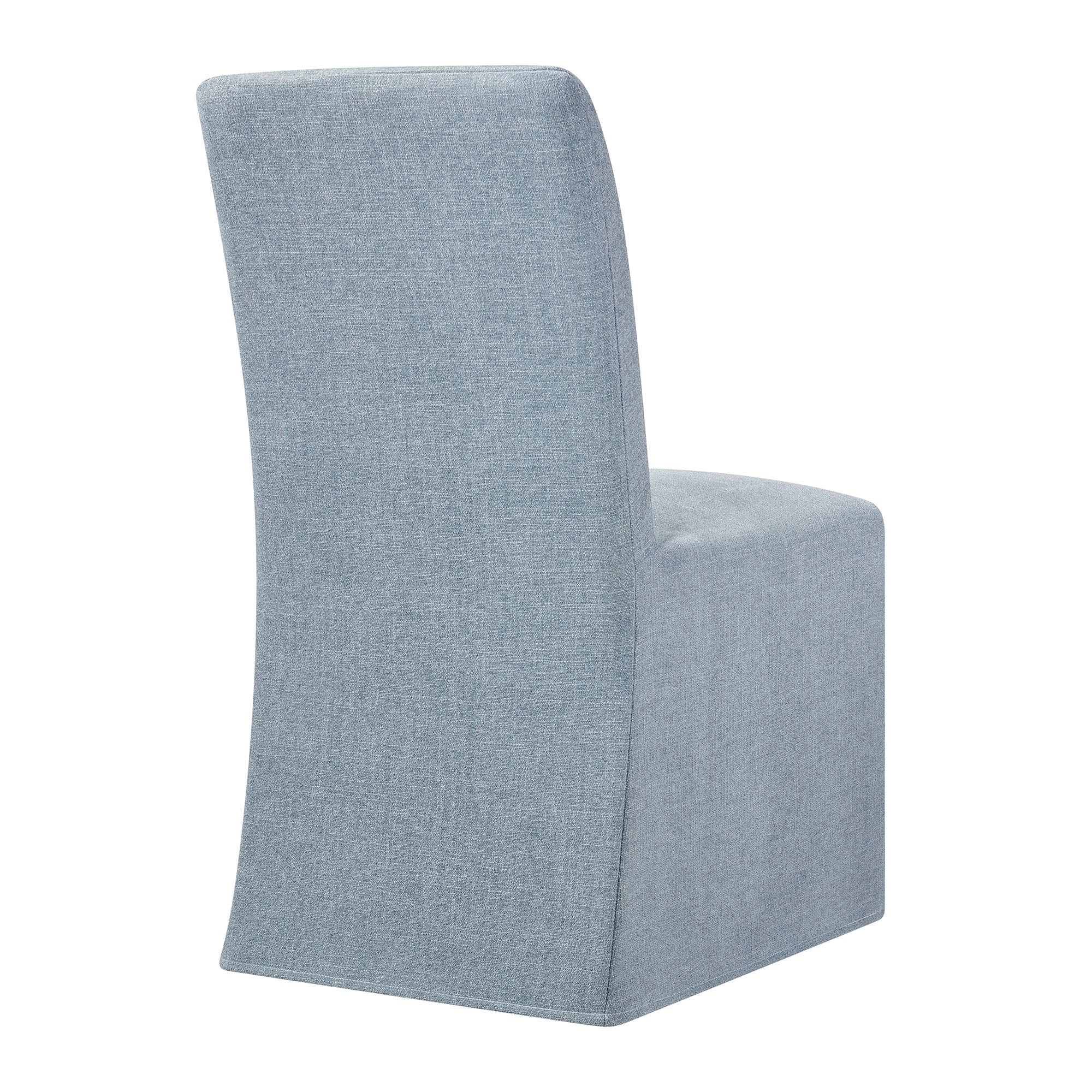 Aster Slub Weave Fabric Slipcovered Dining Chairs Set of 2 by Modway