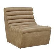 Corbin Vegan Leather Armless Accent Chair - Toast