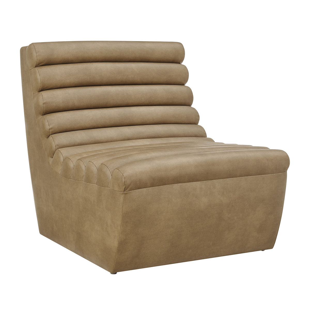 Corbin Vegan Leather Armless Accent Chair - Toast