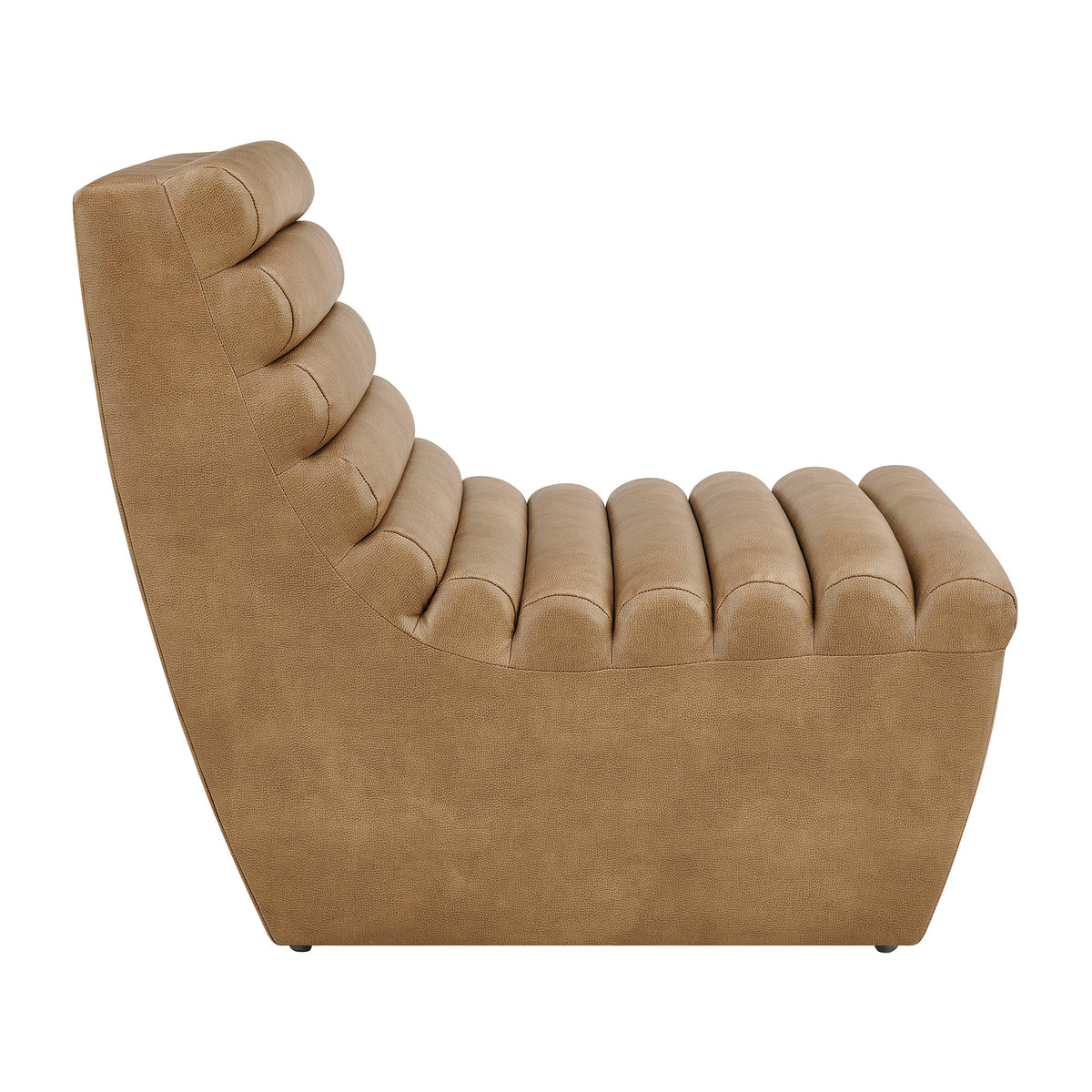Corbin Vegan Leather Armless Accent Chair - Toast