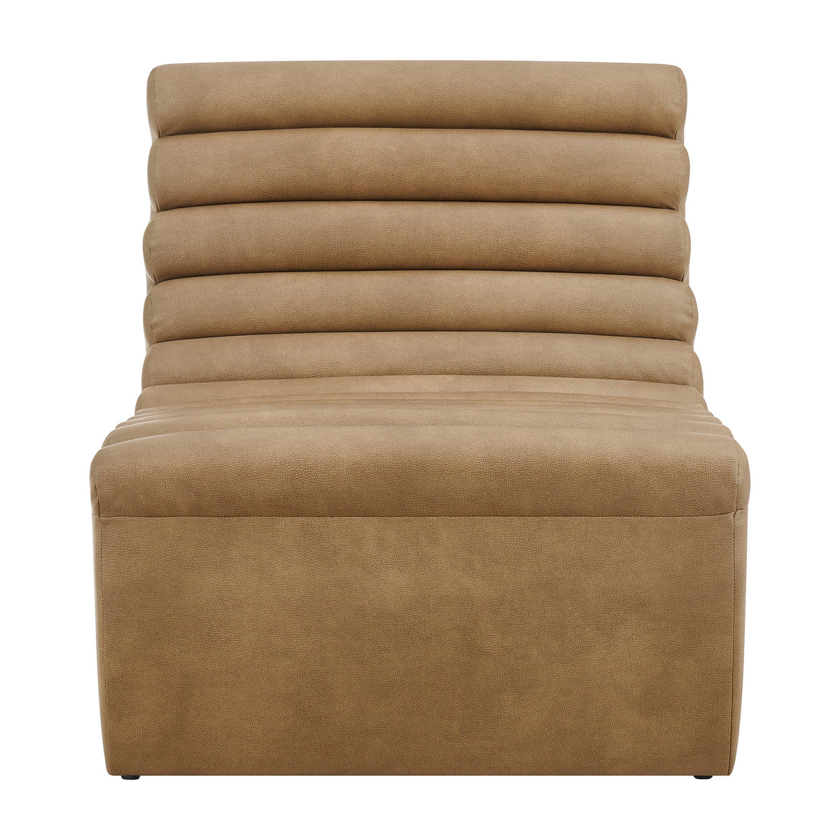 Corbin Vegan Leather Armless Accent Chair - Toast