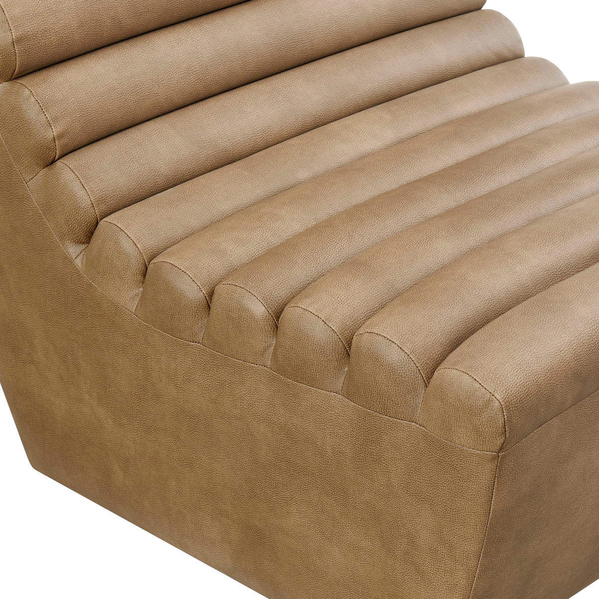 Corbin Vegan Leather Armless Accent Chair - Toast