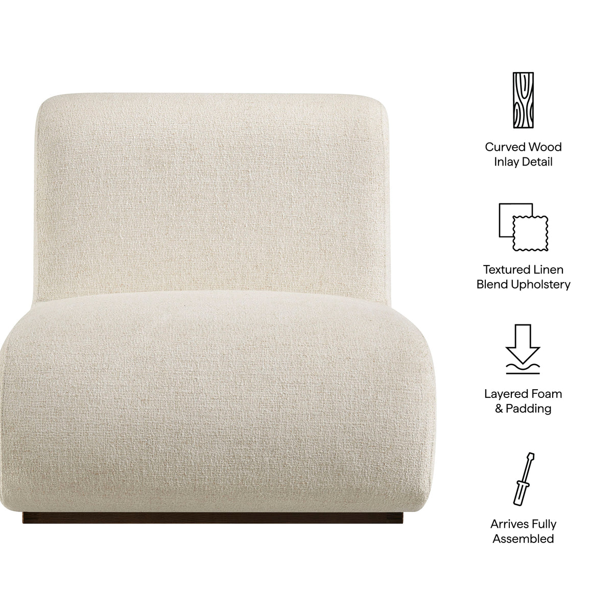 Denby Linen Blend Accent Chair - Ivory