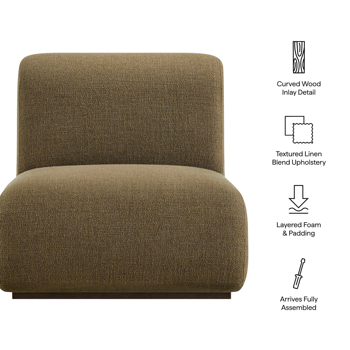 Denby Linen Blend Accent Chair - Olive