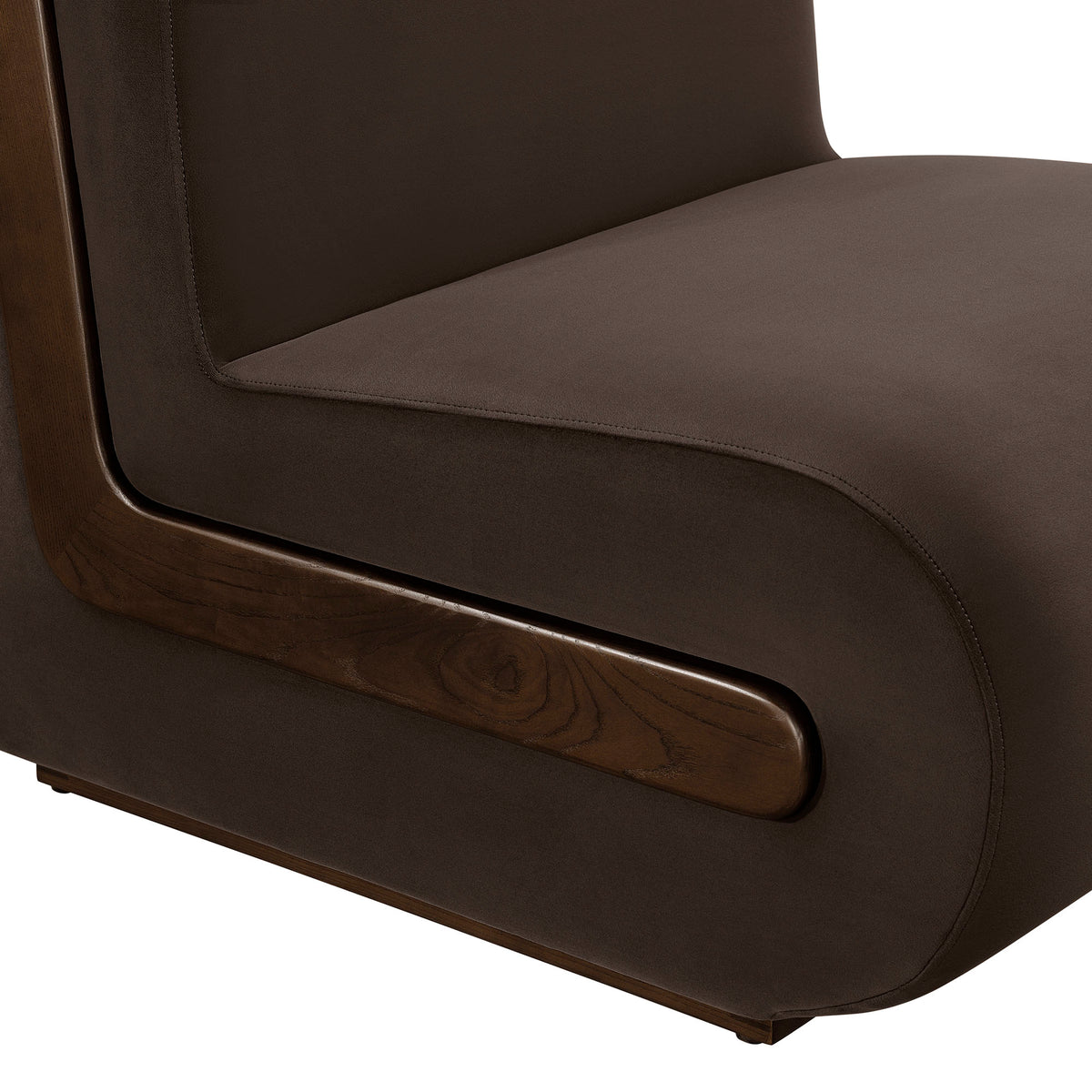 Denby Performance Velvet Accent Chair - Chocolate Brown