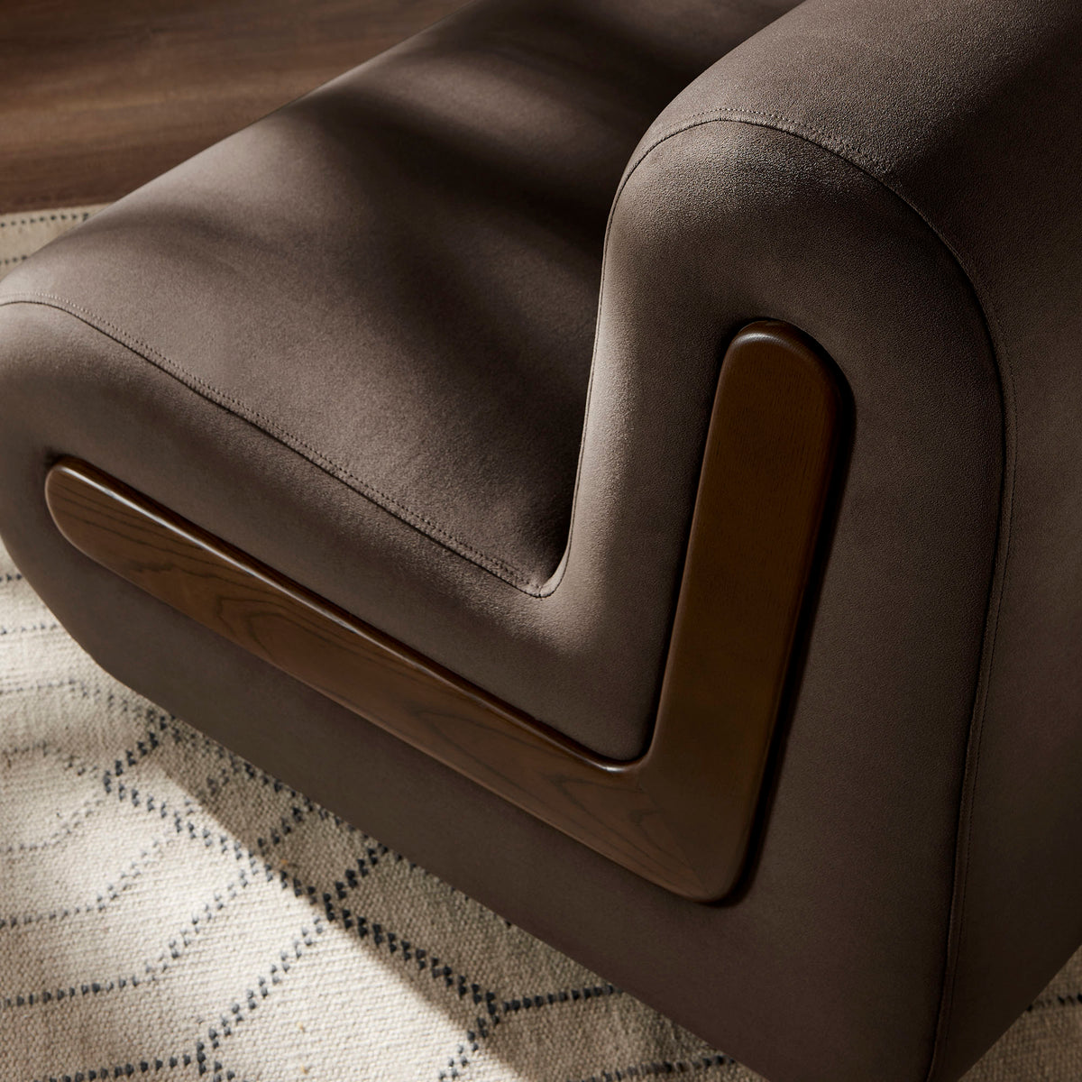 Denby Performance Velvet Accent Chair - Chocolate Brown