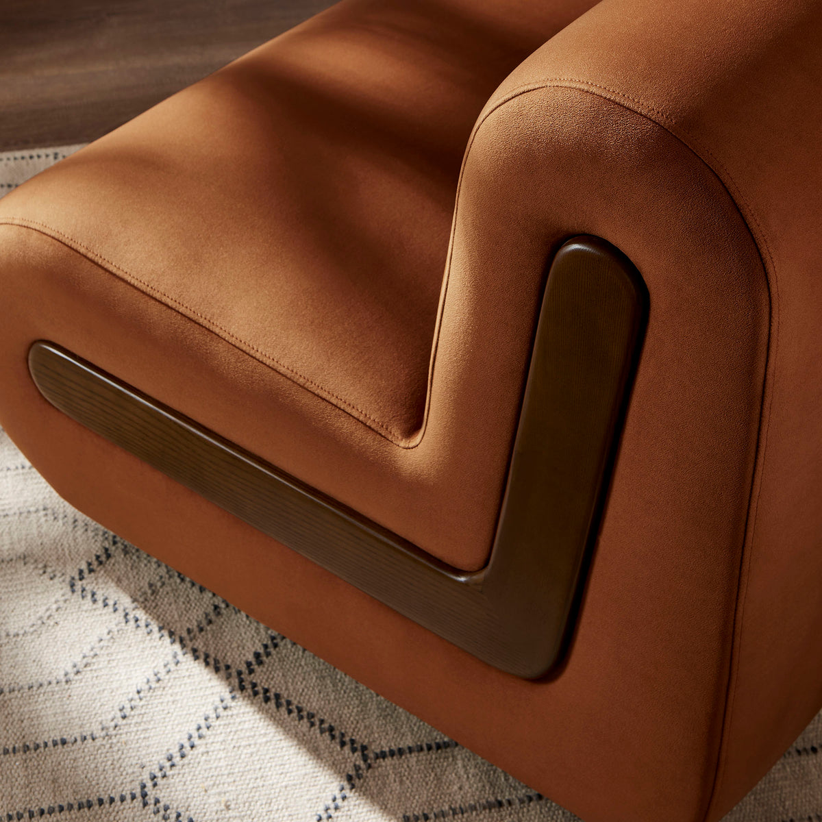 Denby Performance Velvet Accent Chair - Rust