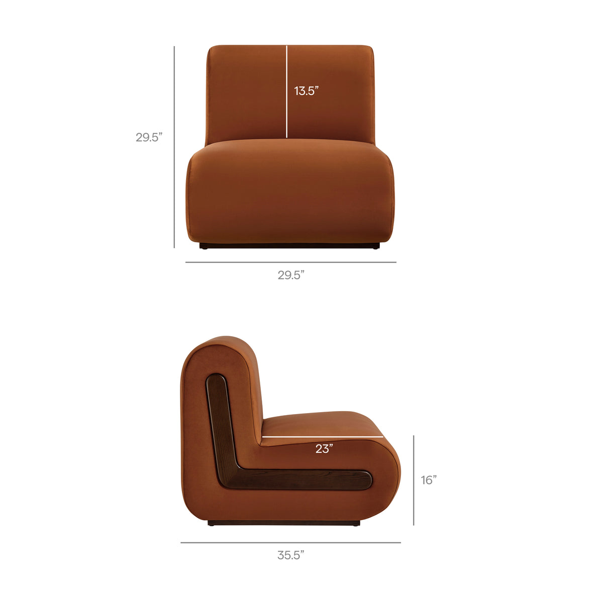 Denby Performance Velvet Accent Chair - Rust