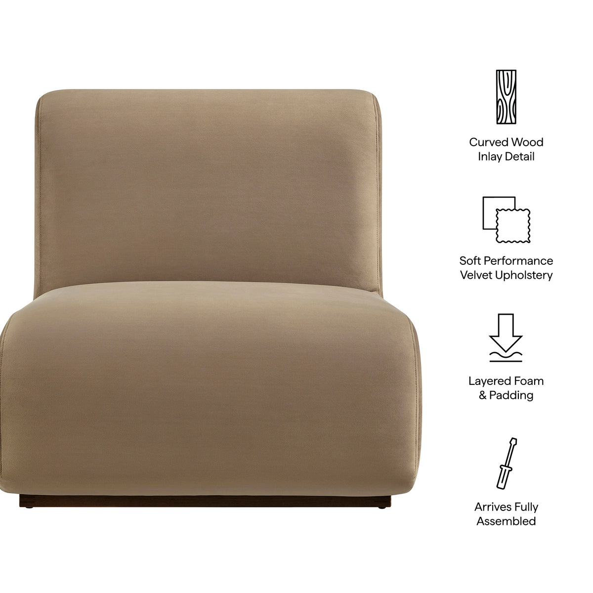 Denby Performance Velvet Accent Chair - Taupe