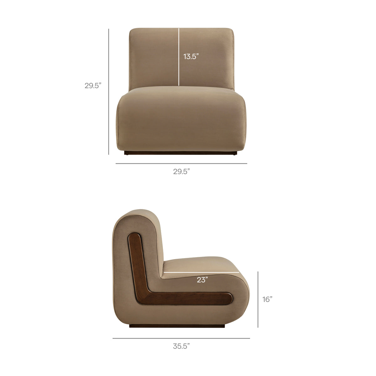 Denby Performance Velvet Accent Chair - Taupe