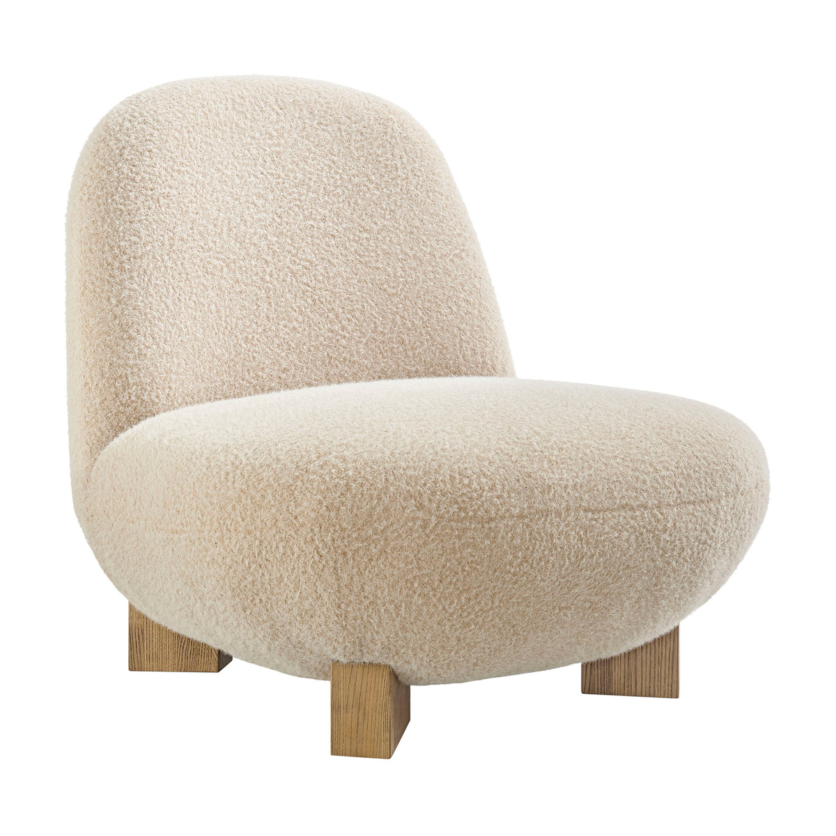 Norwood Faux Mohair Bean Shaped Accent Chair - Fawn