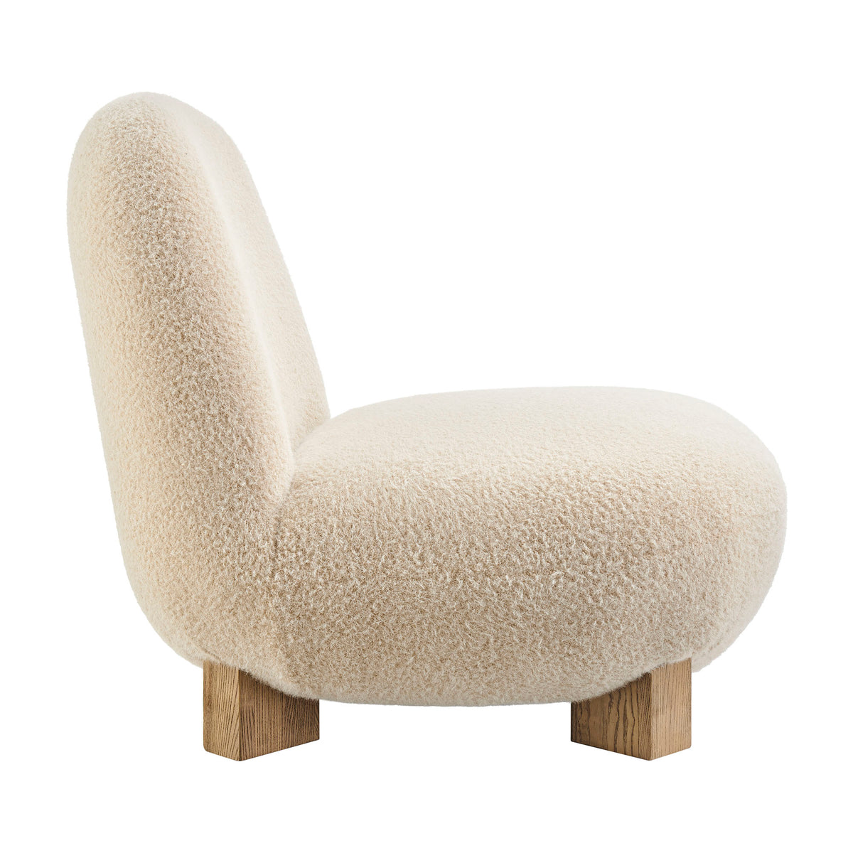 Norwood Faux Mohair Bean Shaped Accent Chair - Fawn