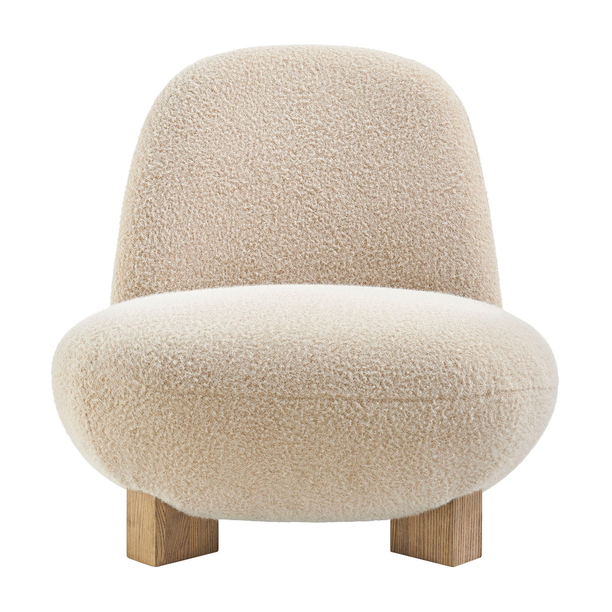 Norwood Faux Mohair Bean Shaped Accent Chair - Fawn