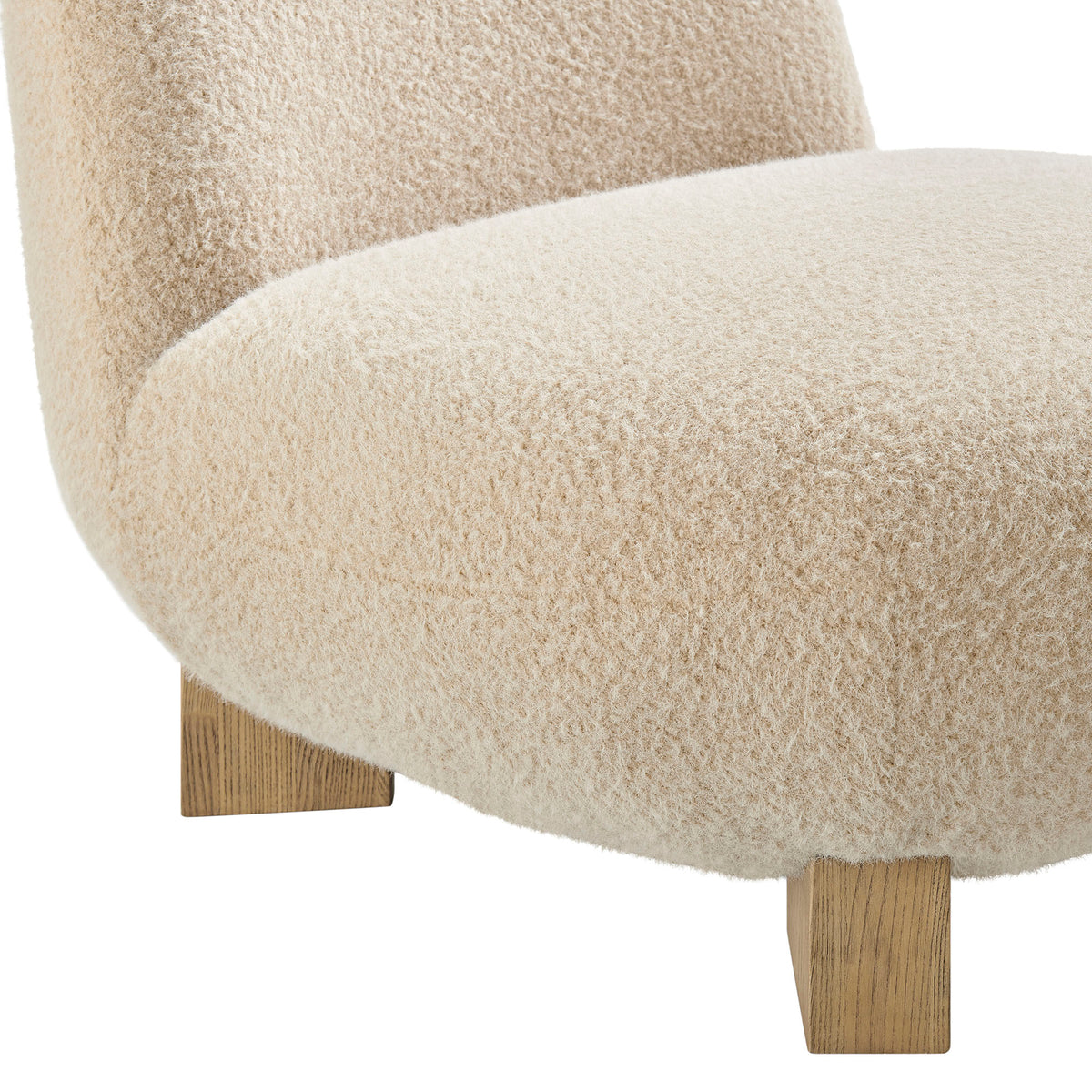 Norwood Faux Mohair Bean Shaped Accent Chair - Fawn