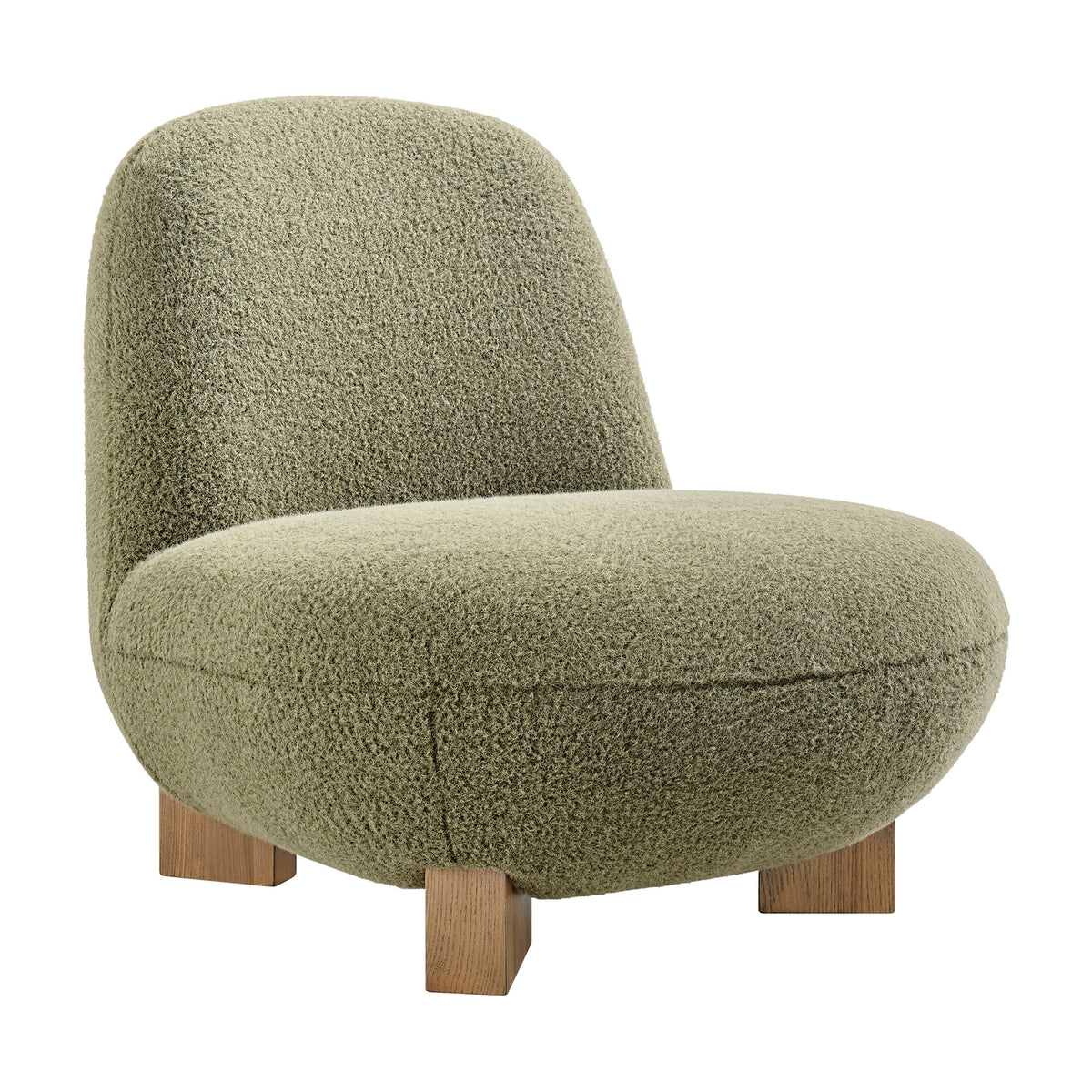 Norwood Faux Mohair Bean Shaped Accent Chair - Moss