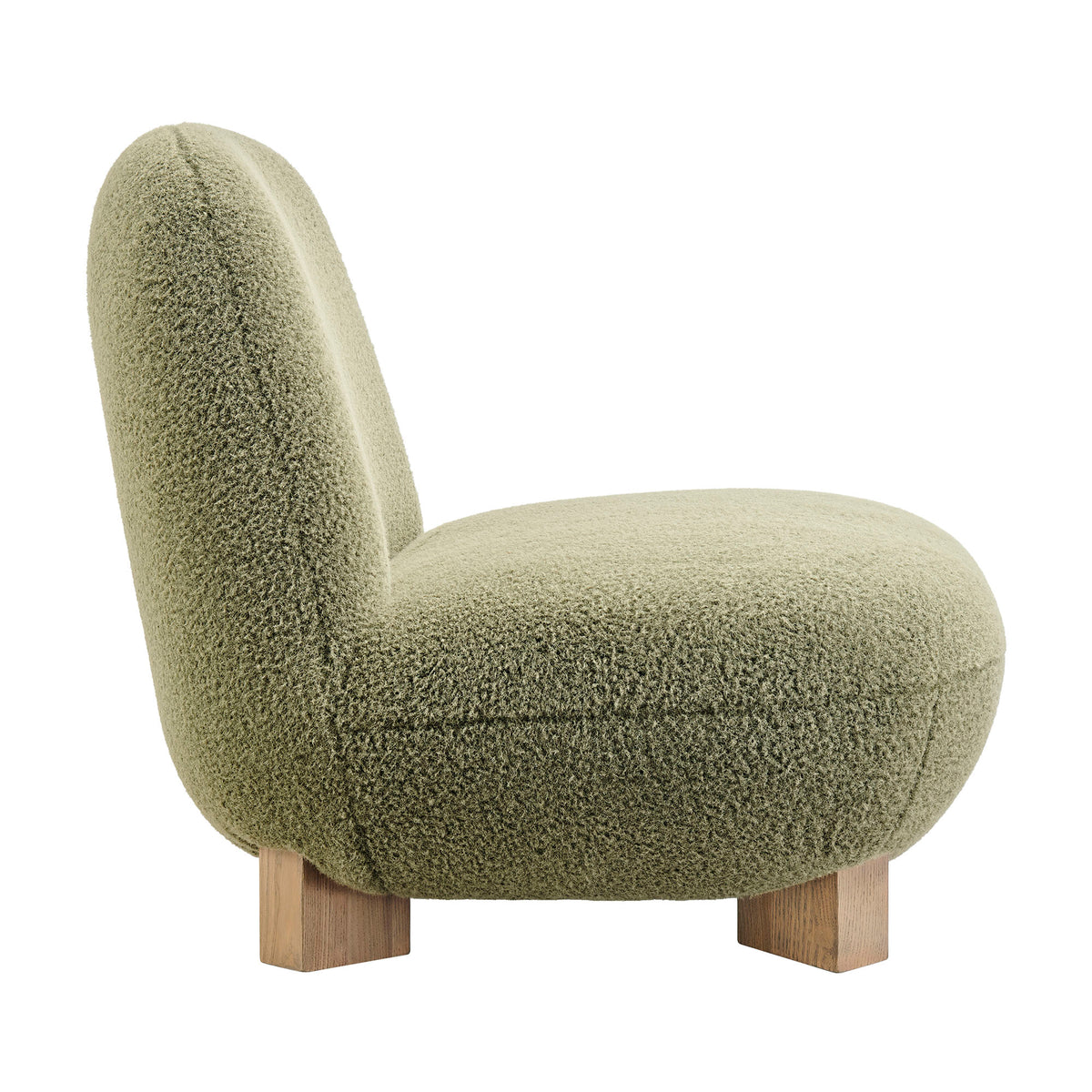 Norwood Faux Mohair Bean Shaped Accent Chair - Moss