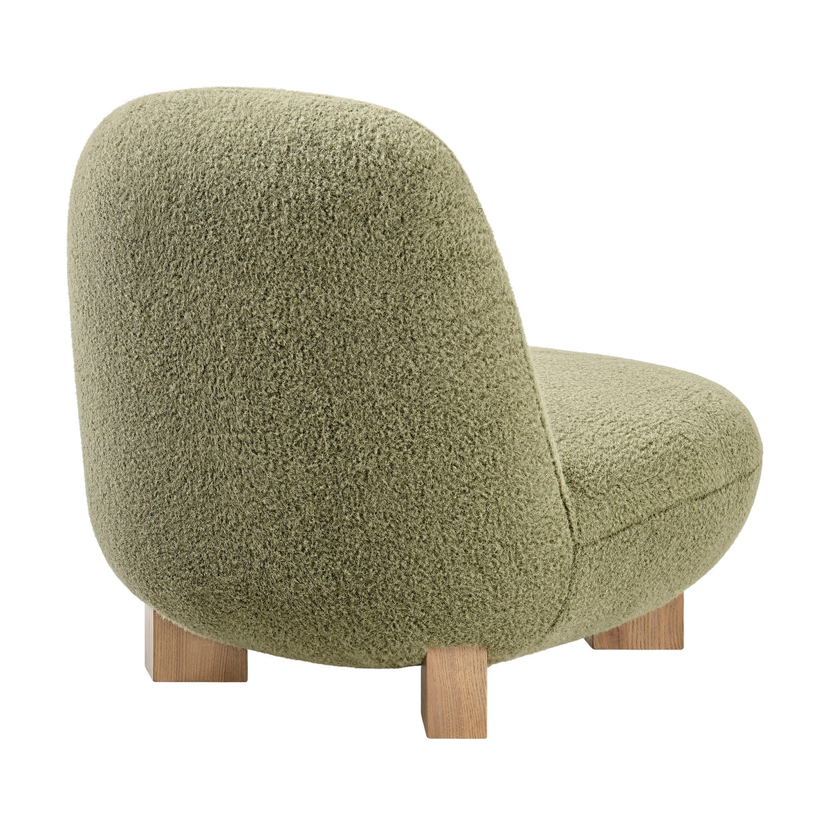 Norwood Faux Mohair Bean Shaped Accent Chair - Moss