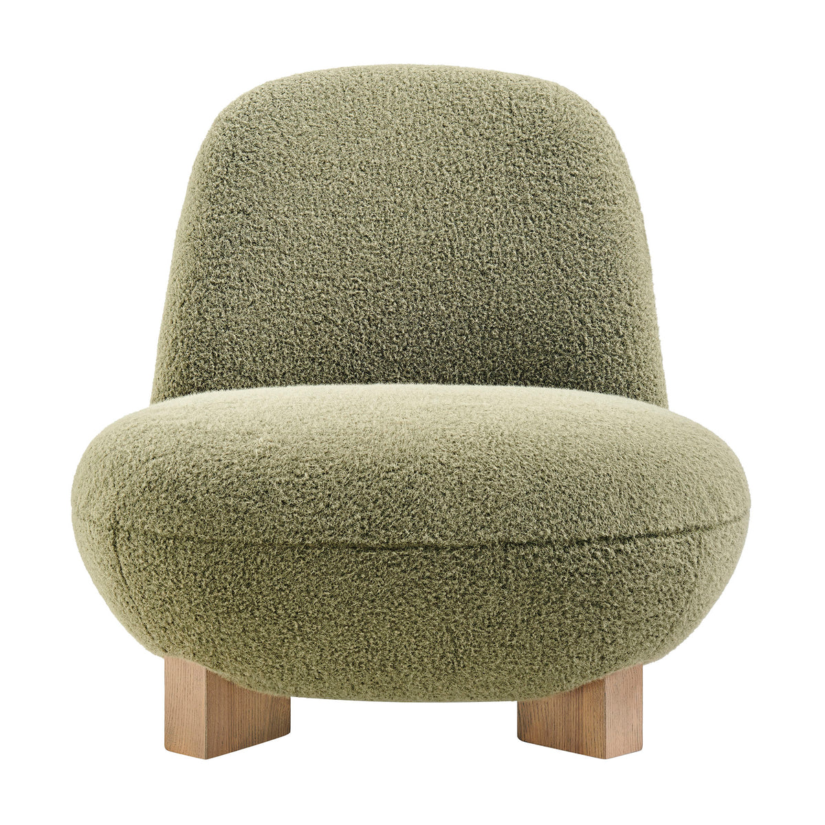 Norwood Faux Mohair Bean Shaped Accent Chair - Moss