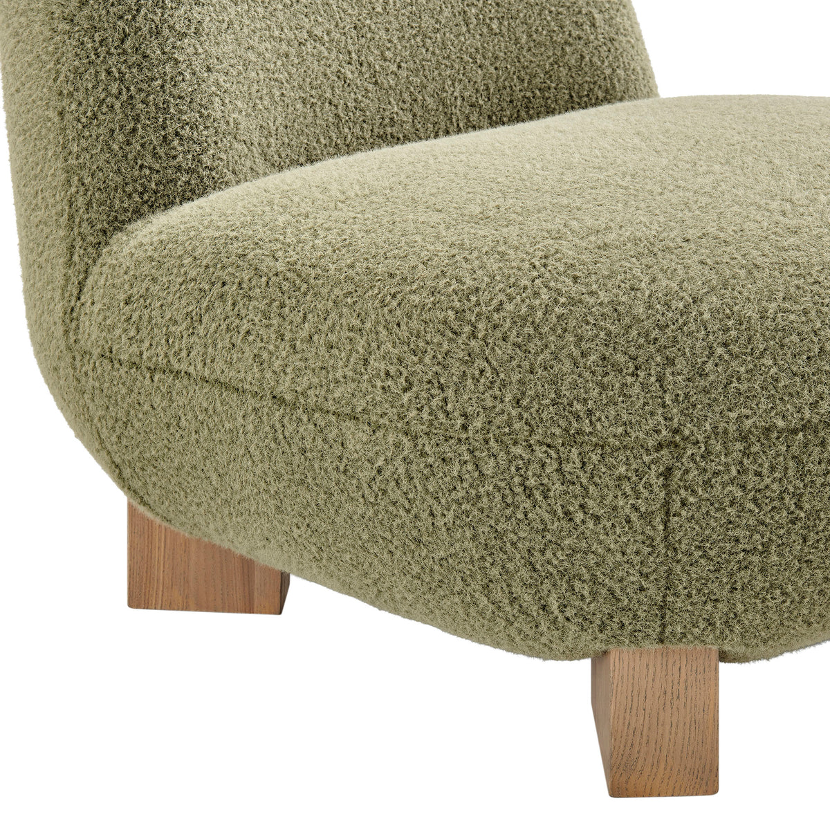 Norwood Faux Mohair Bean Shaped Accent Chair - Moss