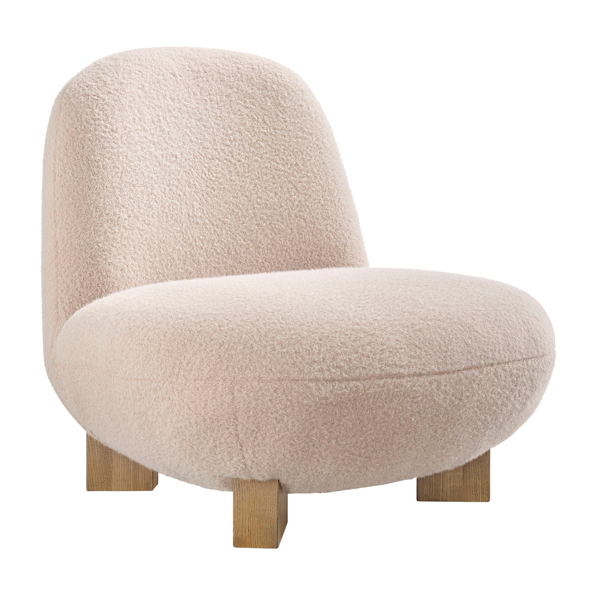 Norwood Faux Mohair Bean Shaped Accent Chair - Petal