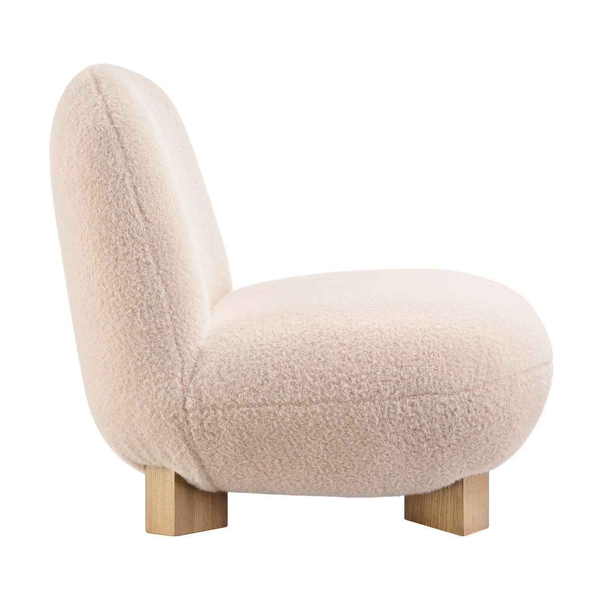 Norwood Faux Mohair Bean Shaped Accent Chair - Petal