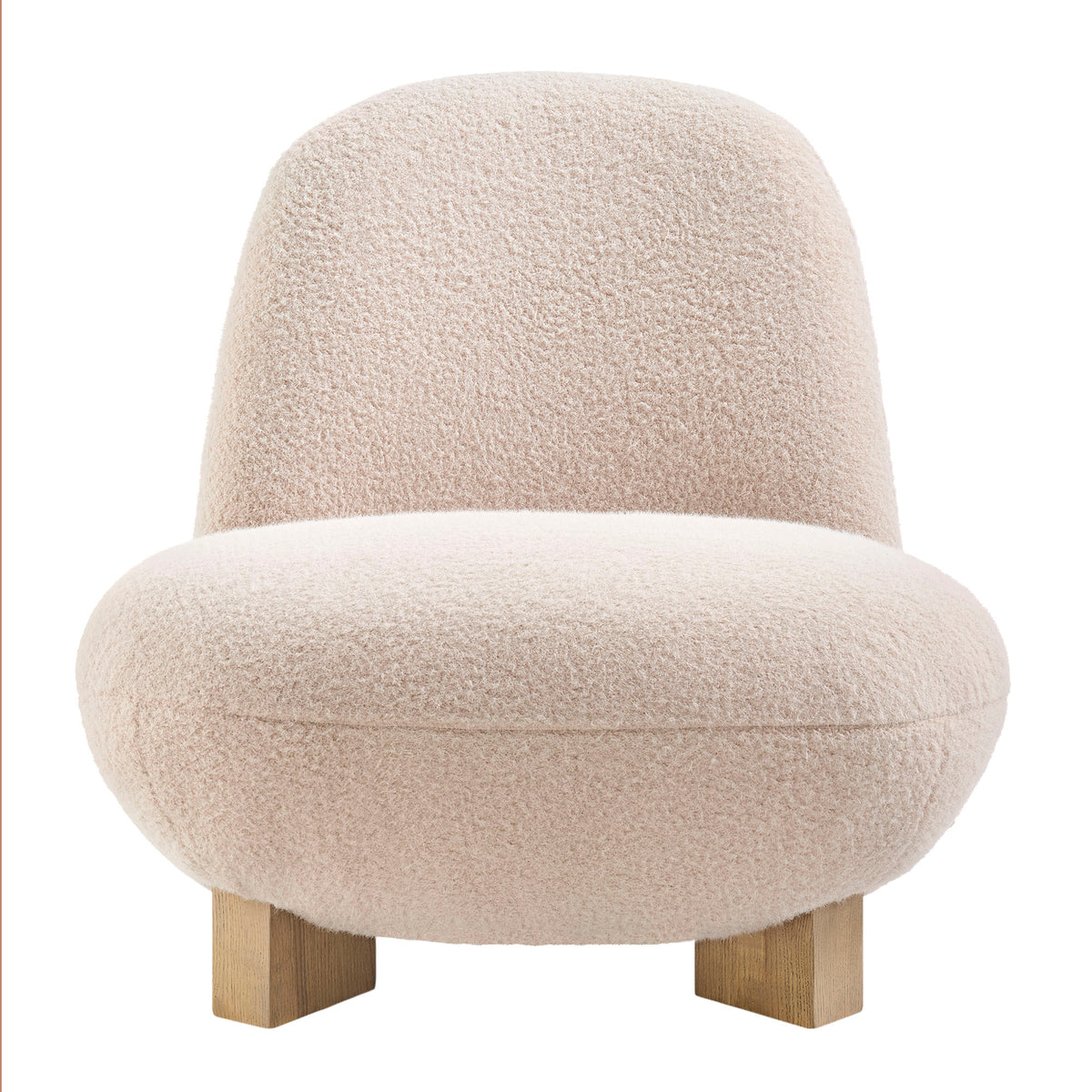 Norwood Faux Mohair Bean Shaped Accent Chair - Petal