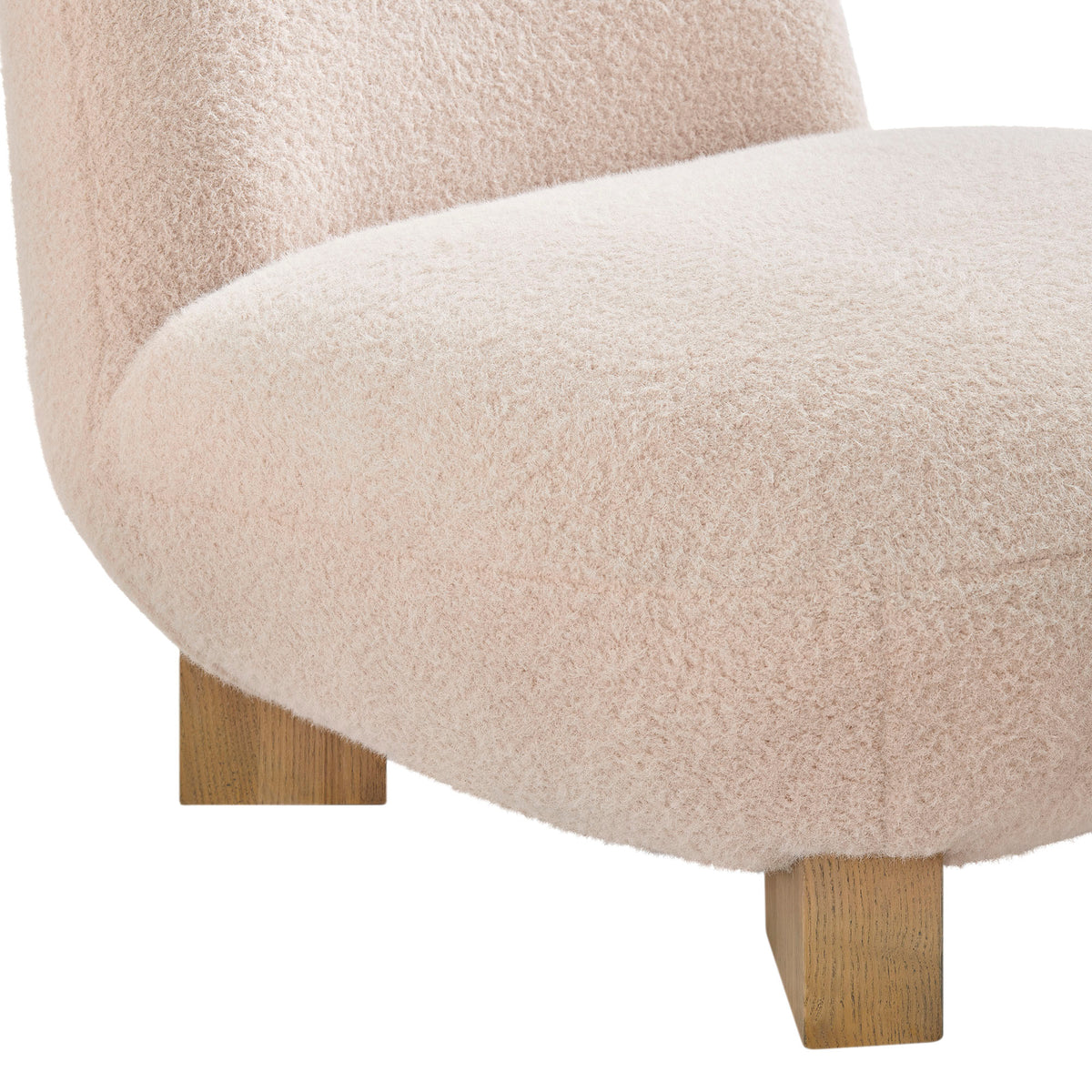 Norwood Faux Mohair Bean Shaped Accent Chair - Petal