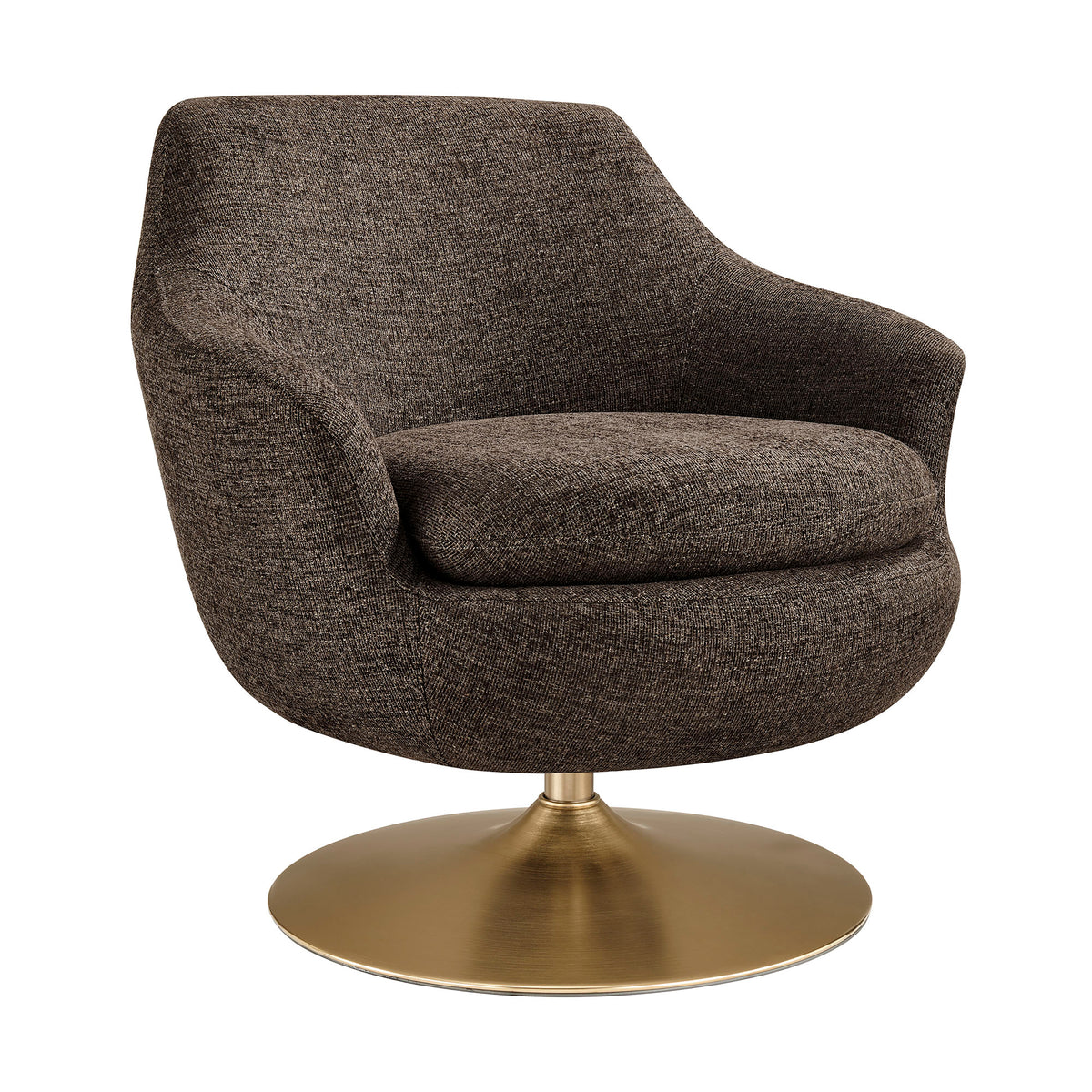 Quimby Melange Chenille Swivel Accent Chair - Espresso