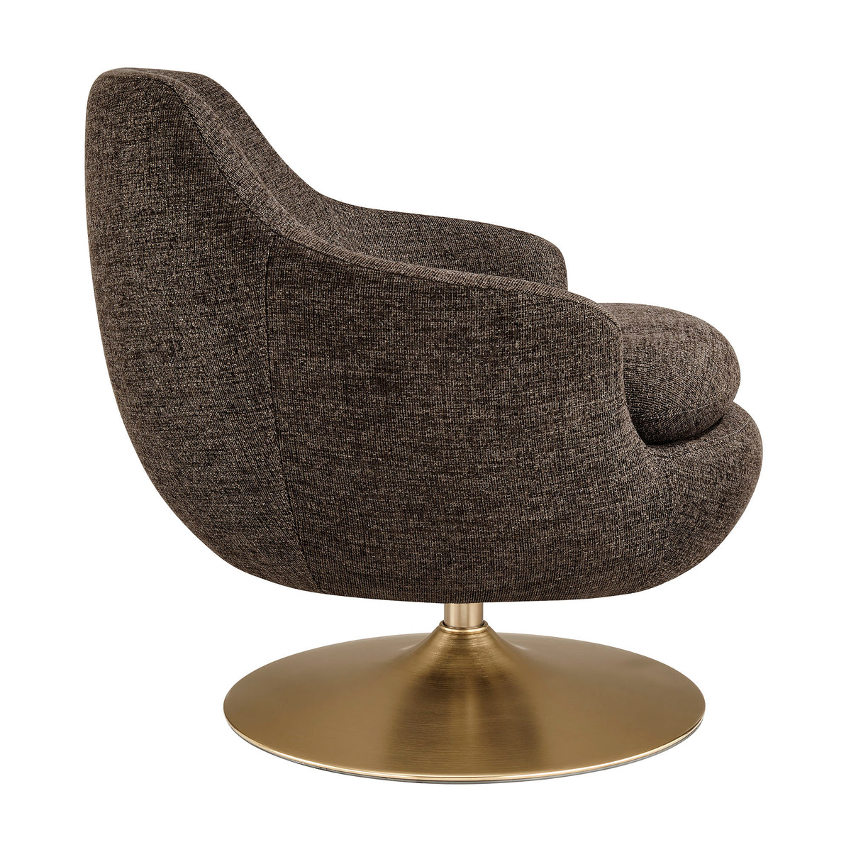 Quimby Melange Chenille Swivel Accent Chair - Espresso
