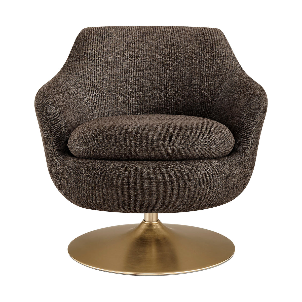 Quimby Melange Chenille Swivel Accent Chair - Espresso