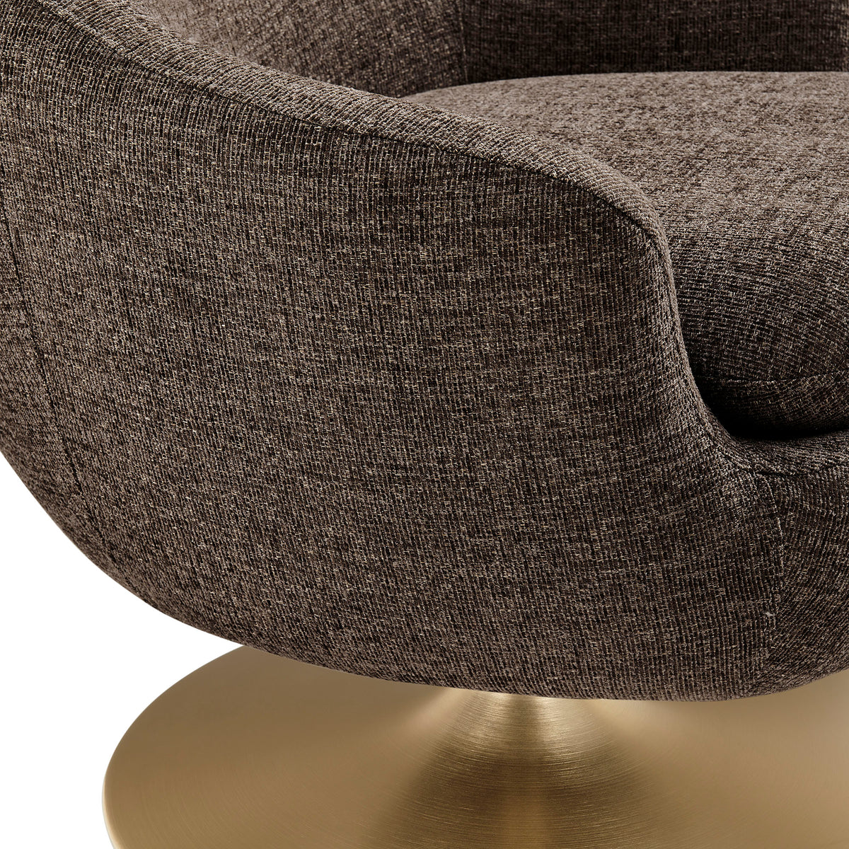 Quimby Melange Chenille Swivel Accent Chair - Espresso